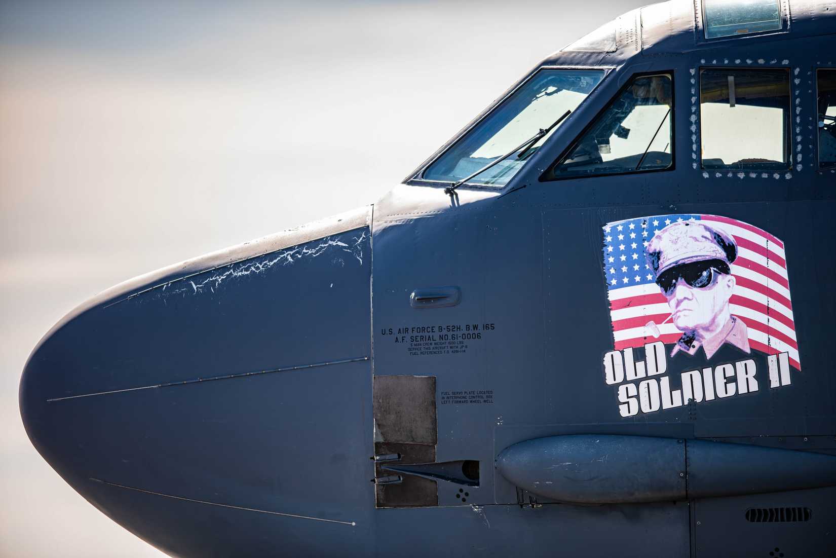 A U.S. Air Force B-52H Stratofortress assigned to the 96th Bomb Squadron, Barksdale Air Force Base, Louisiana.