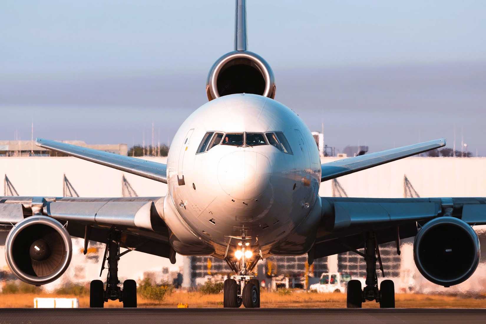 ups freighter on the runway