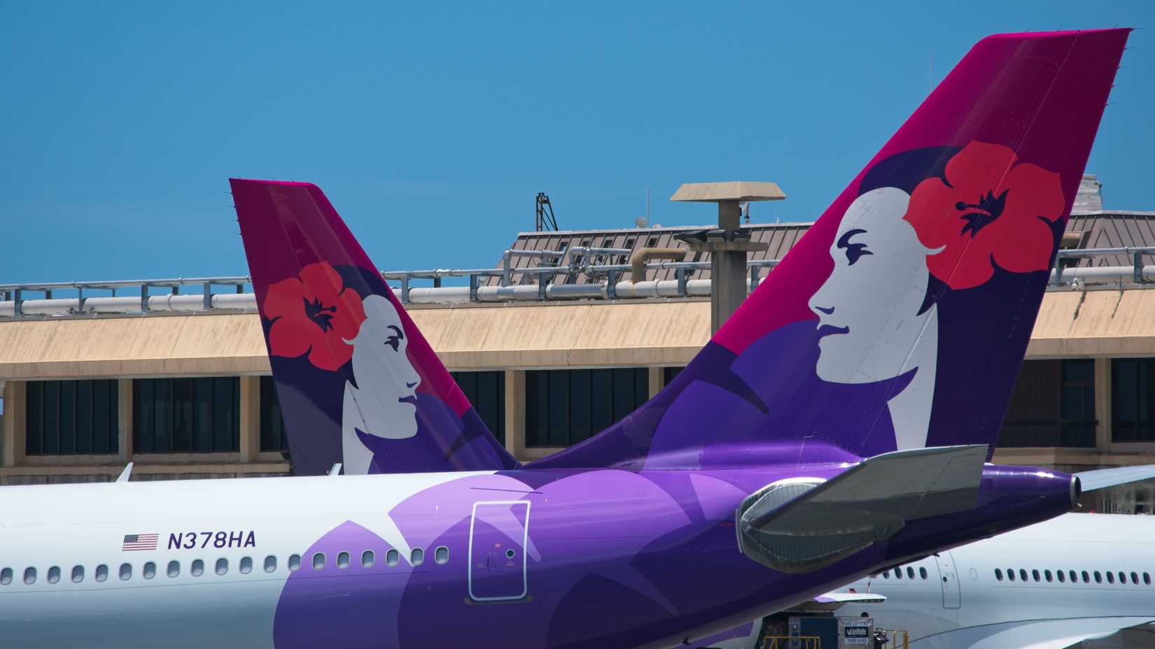 Hawaiian Airlines plane at Daniel K. Inouye International Airport