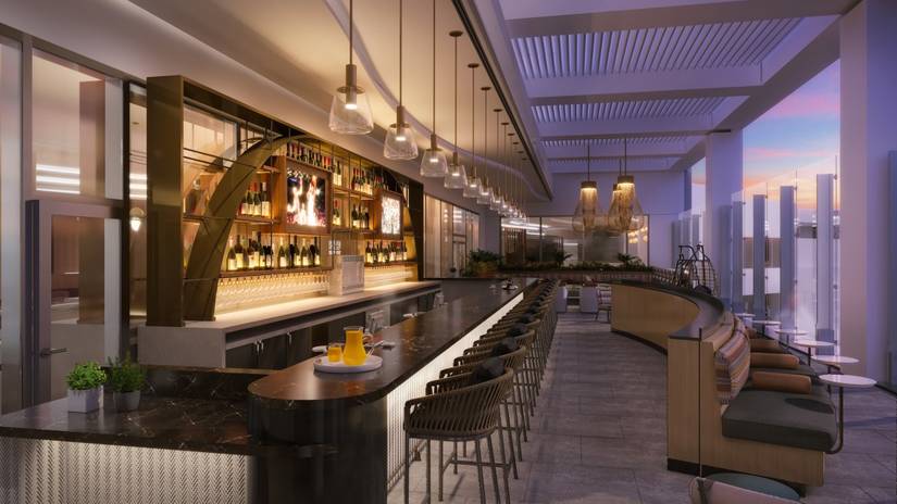 LAX SkyClub deck bar