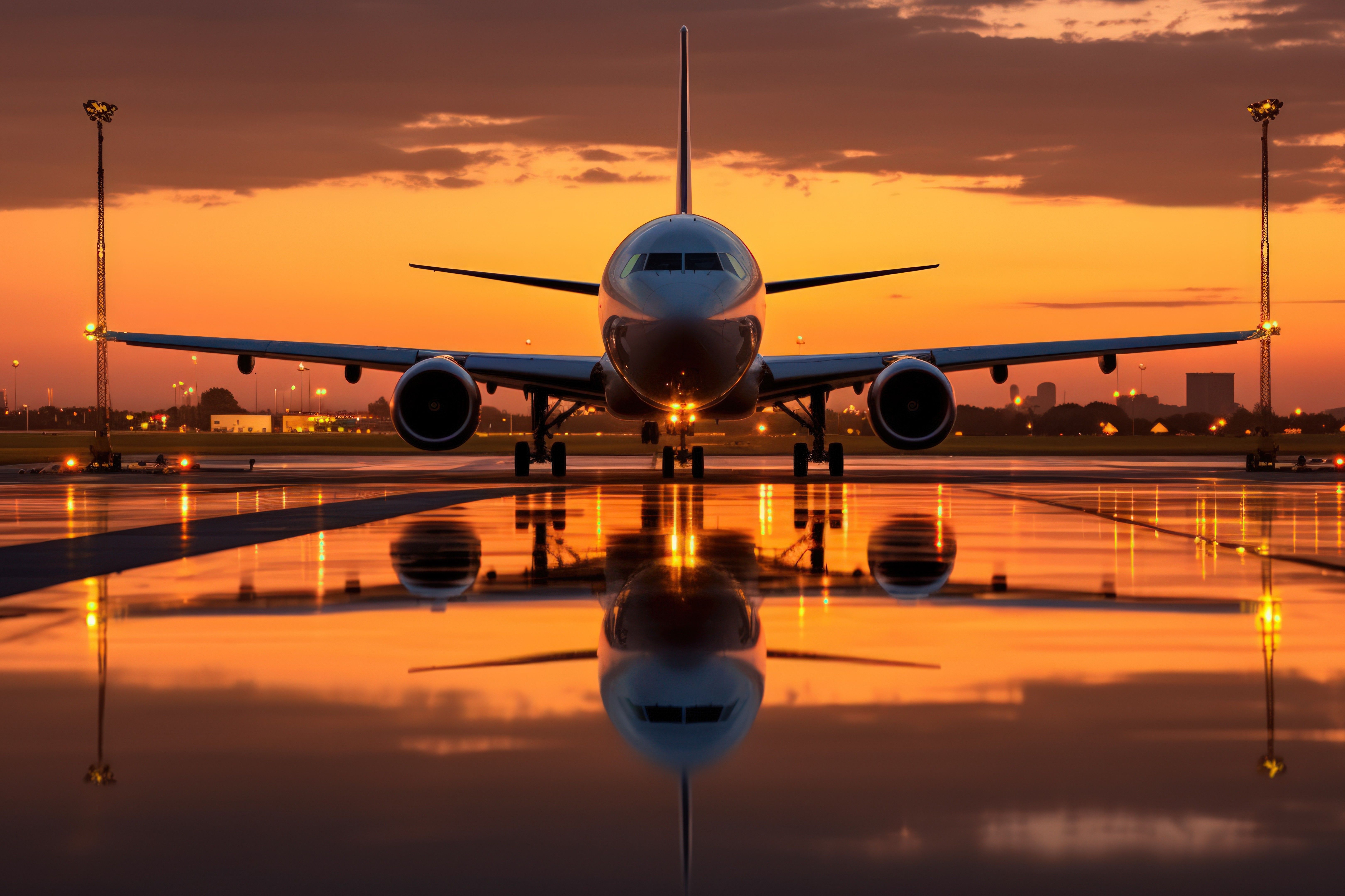 A330 Parked In Low Light