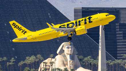 A Spirit Airlines Airbus A320neo taking off