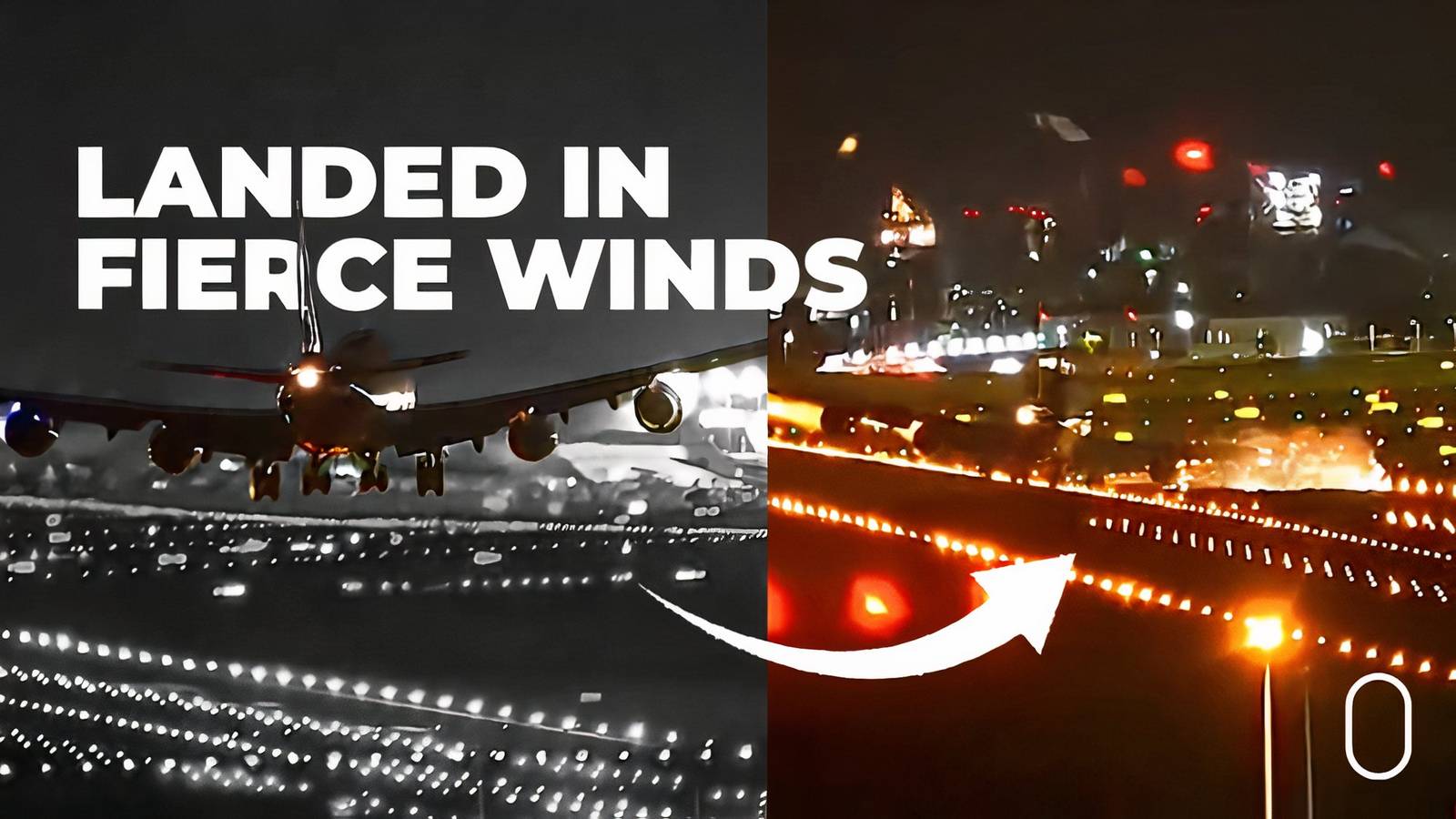 Boeing 747-8 Strikes Engine Pod During Jawdropping Crosswind Landing