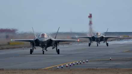F-35B jets on the runway