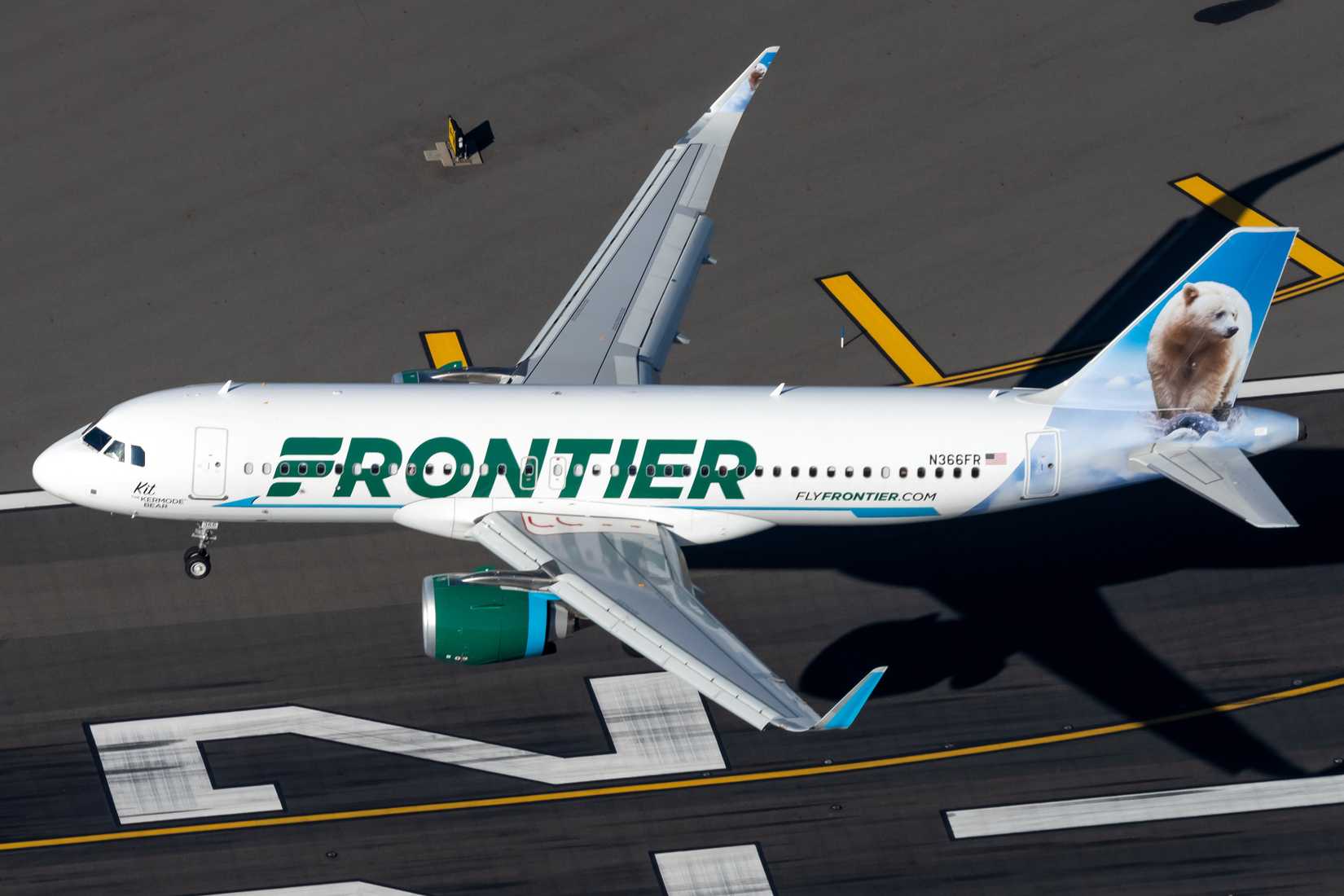 N366FR Frontier (Kit the Kermode Bear Livery) Airbus A320-251N