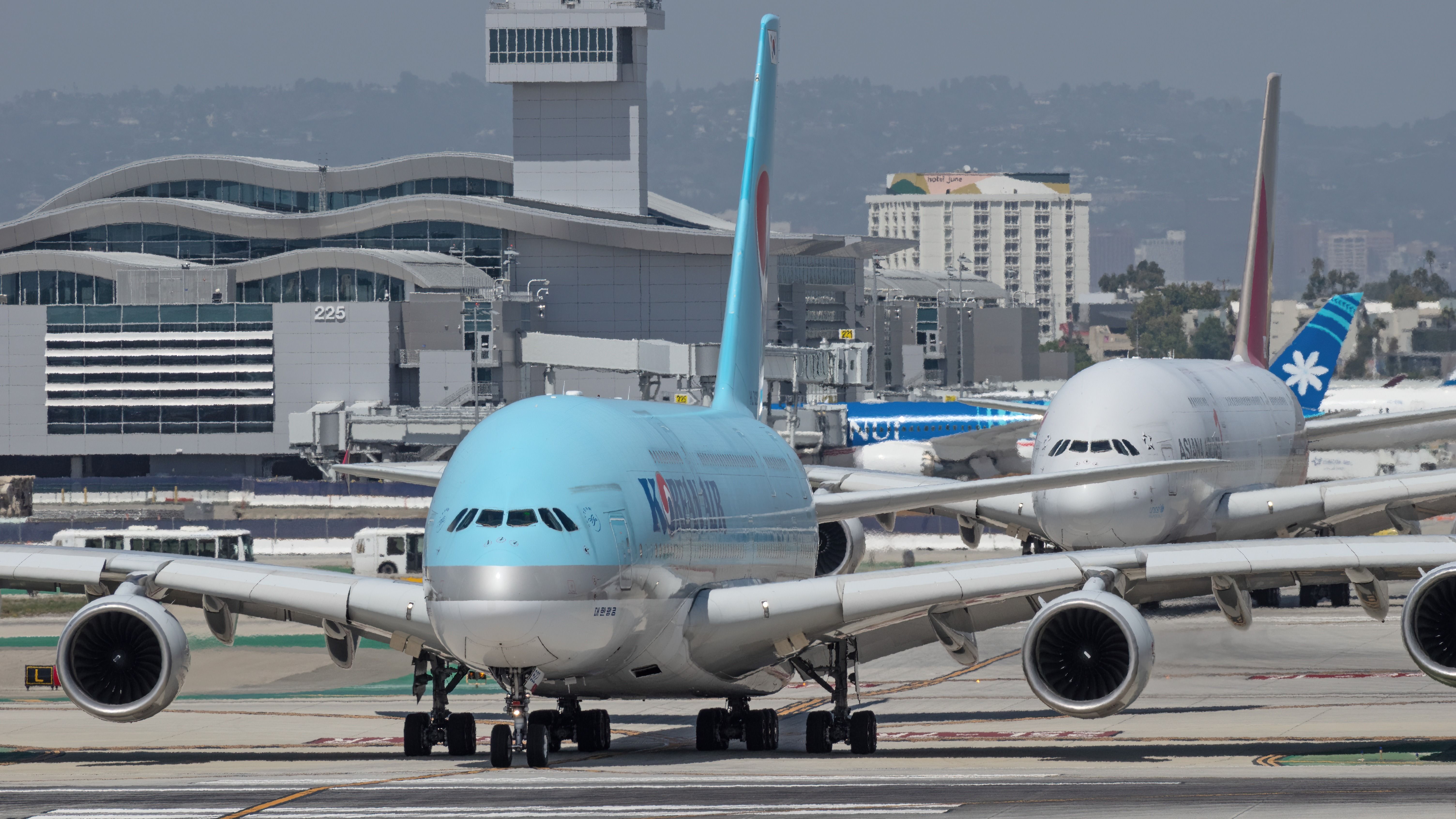 A Korean Air Airbus A380 taxiing