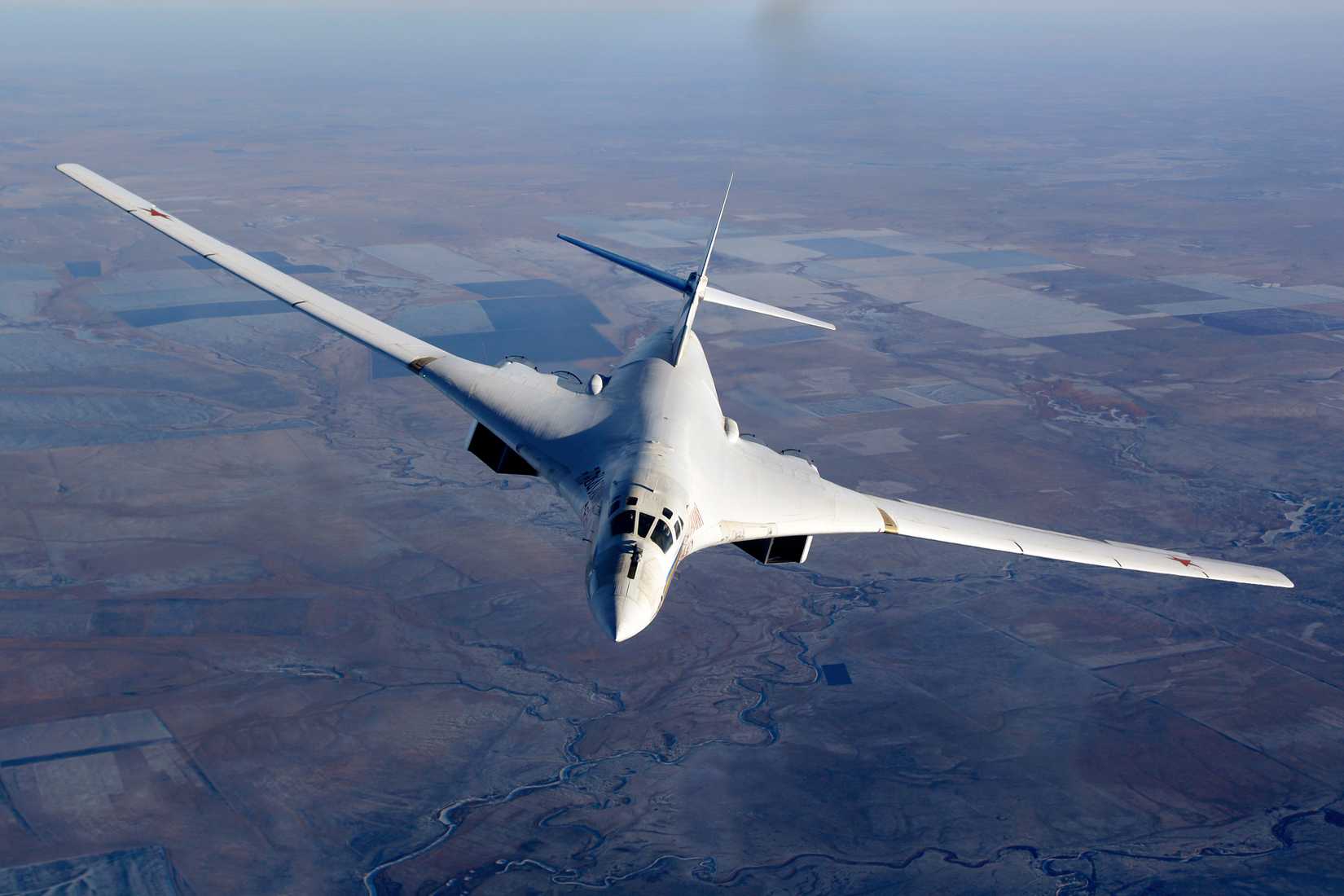 Tupolev Tu-160M strategic bomber of russian air force seen here during aerial refueling with Ilsyuhin IL-78M.