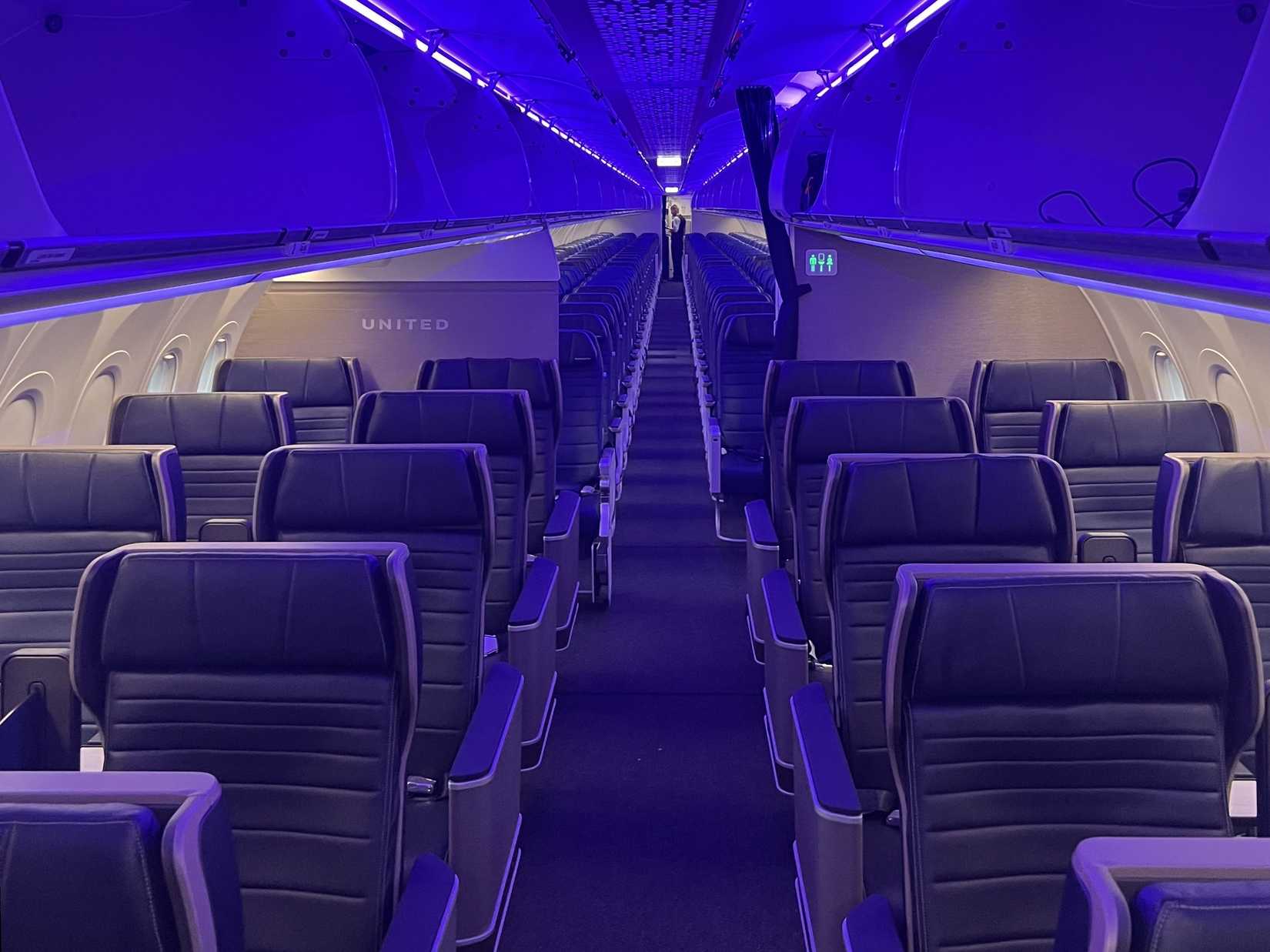 United Airlines A321neo First Class cabin