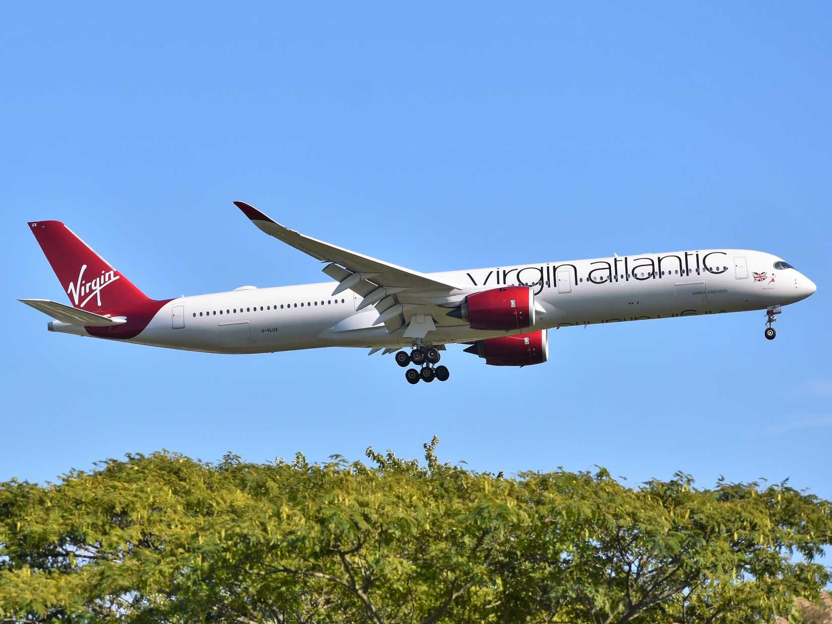 A Virgin Atlantic Airbus A350-1000XWB on final approach to JFK Airport.