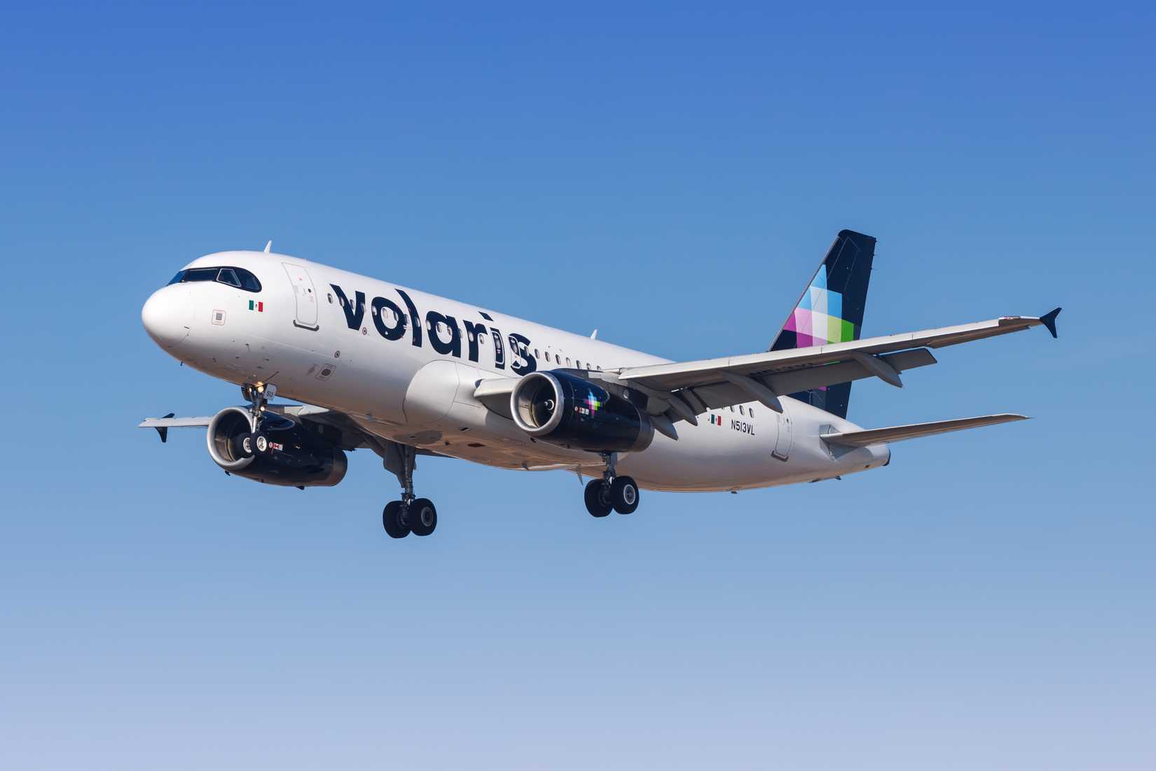 Volaris Airbus A320 airplane at Los Angeles International Airport, United States.