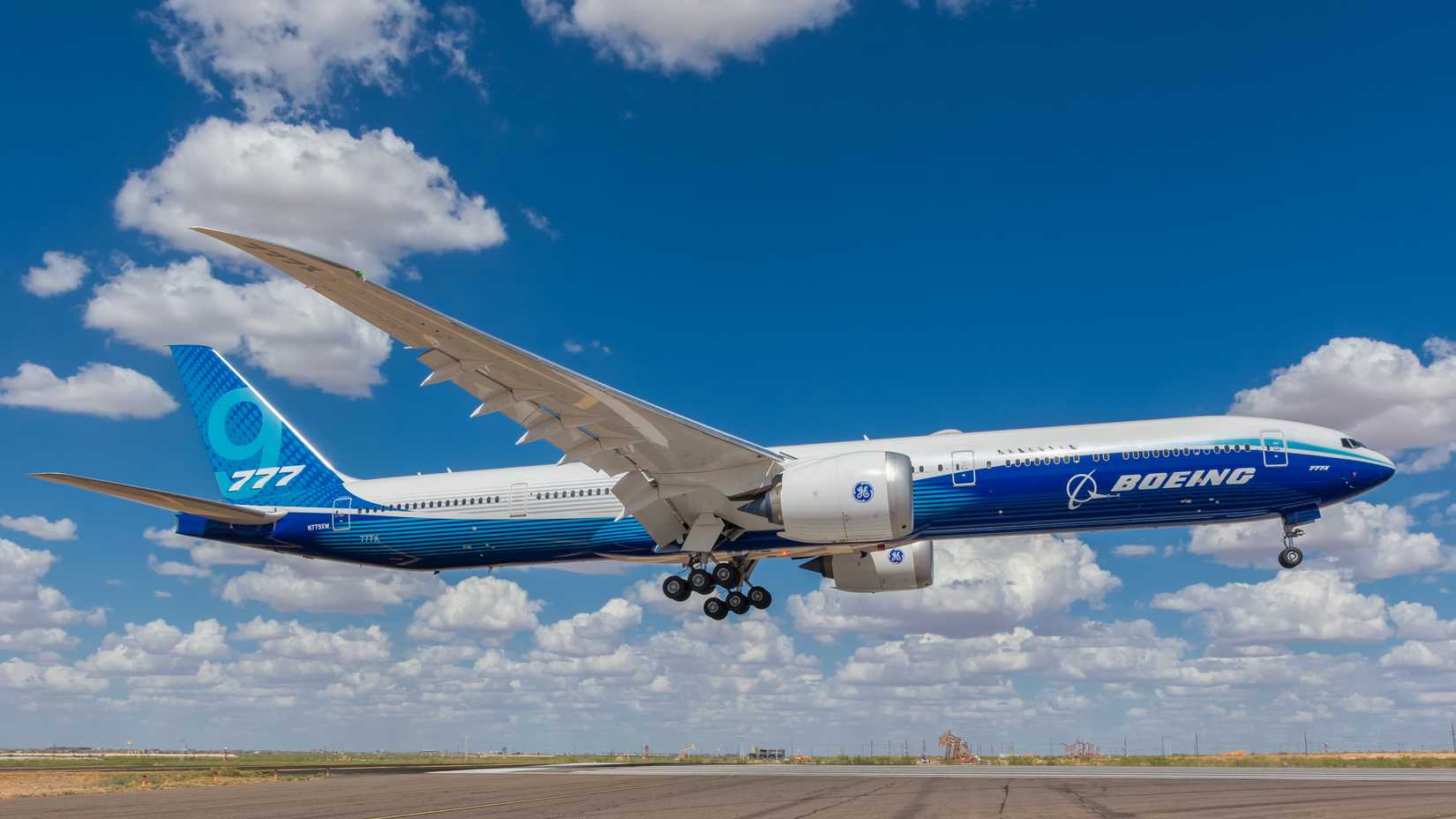 Boeing 777X visits Midland International Air & Space Port