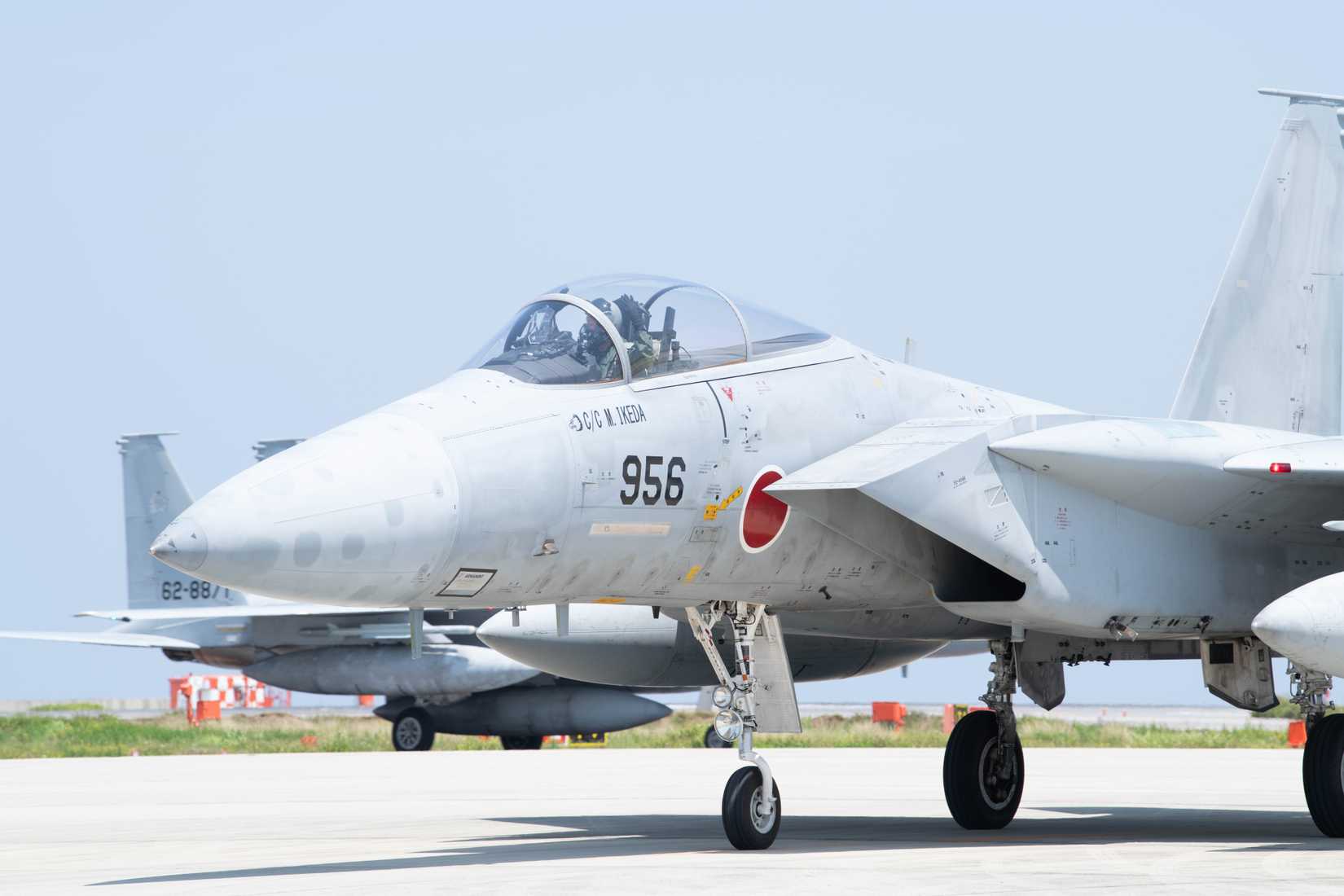 A Japan Air Self-Defense Force F-15J Eagle prepares to take off in support of Exercise Southern Beach at Naha Air Base.