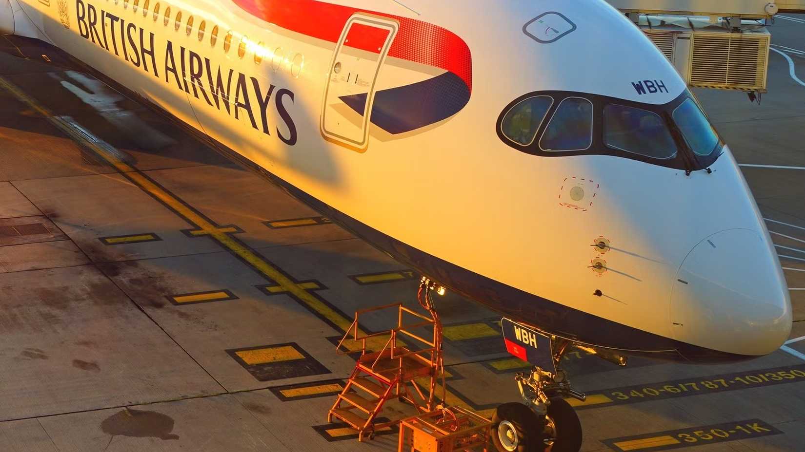 A350 British Airways Sitting At A Gate