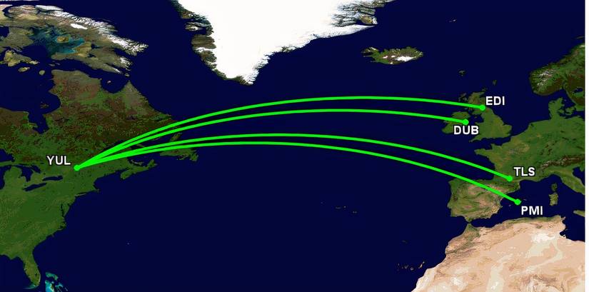 AC's initial 4 European A321XLR routes