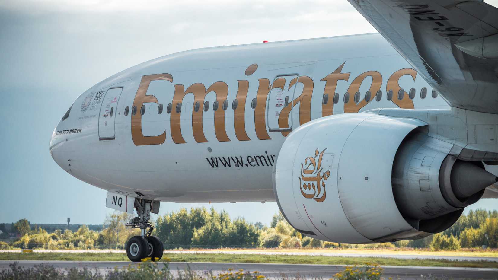 Emirates Airlines Boeing 777-300ER aircraft close up