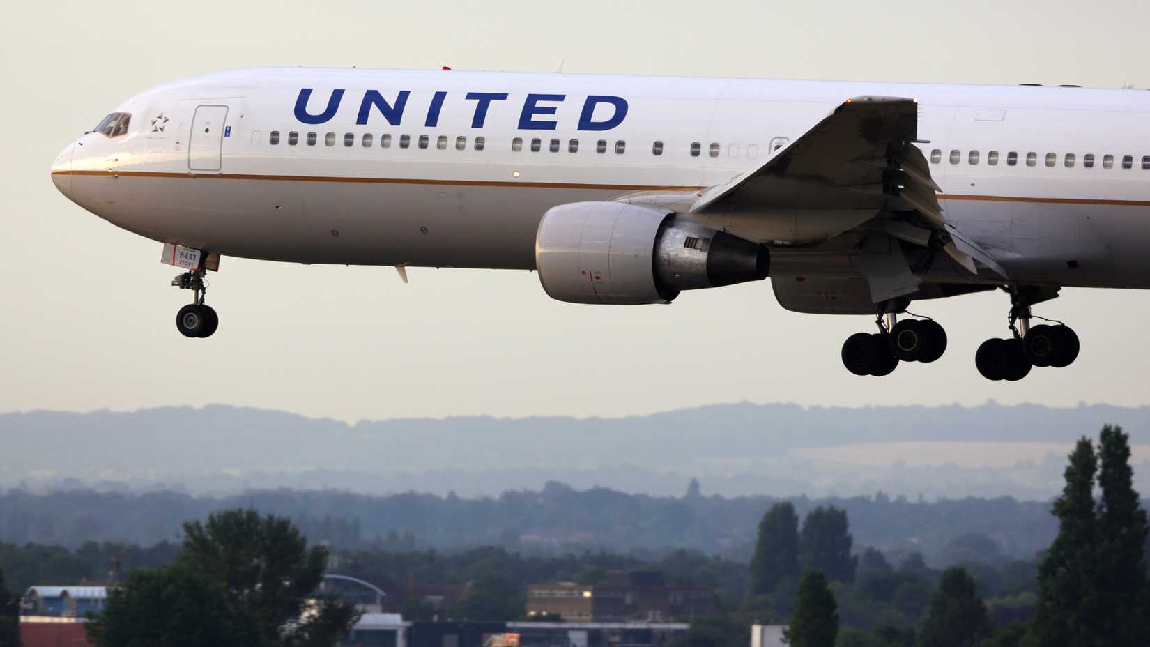 United Airlines Boeing 767-300ER aircraft close up