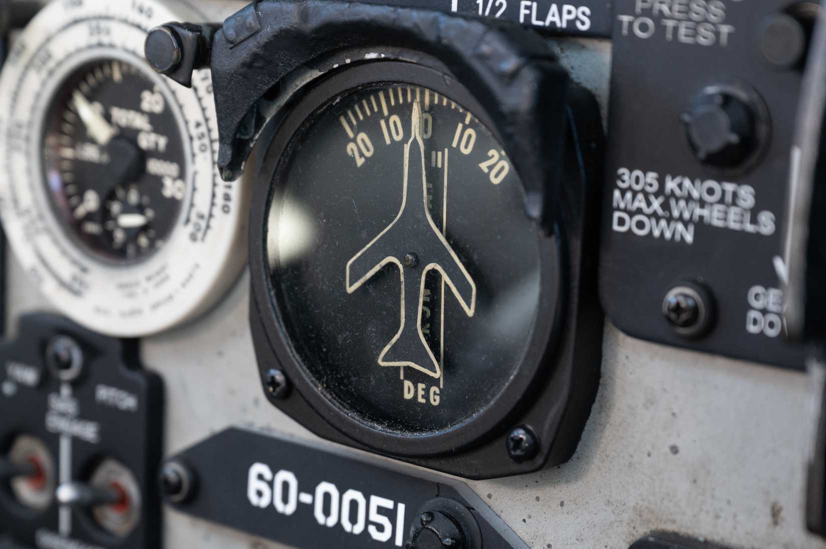 Air Force aircraft instrument is displayed in the cockpit of a B-52H Stratofortress.