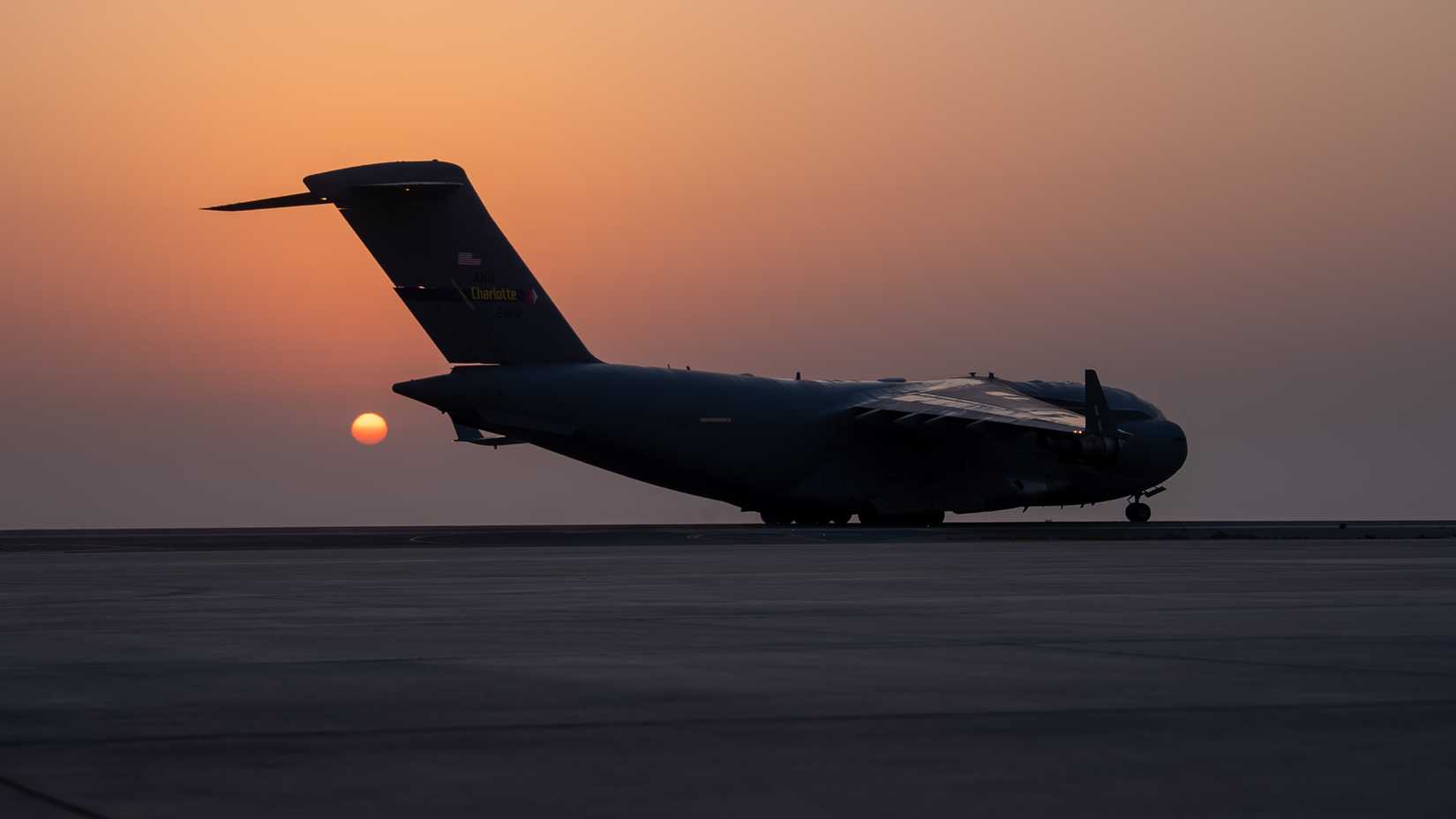 Air Force C-17 Globemaster III prepares to takeoff in the U.S. Central Command area of responsibility during exercise Agile Spartan 25.2, Aug. 23, 2025.