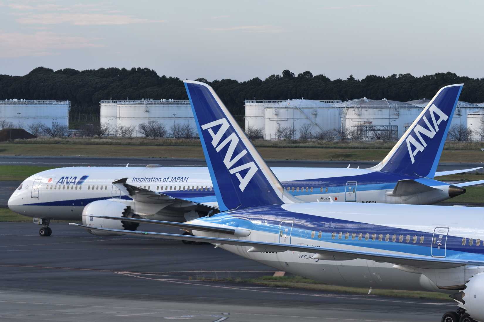 All Nippon Airways (ANA) passenger planes.