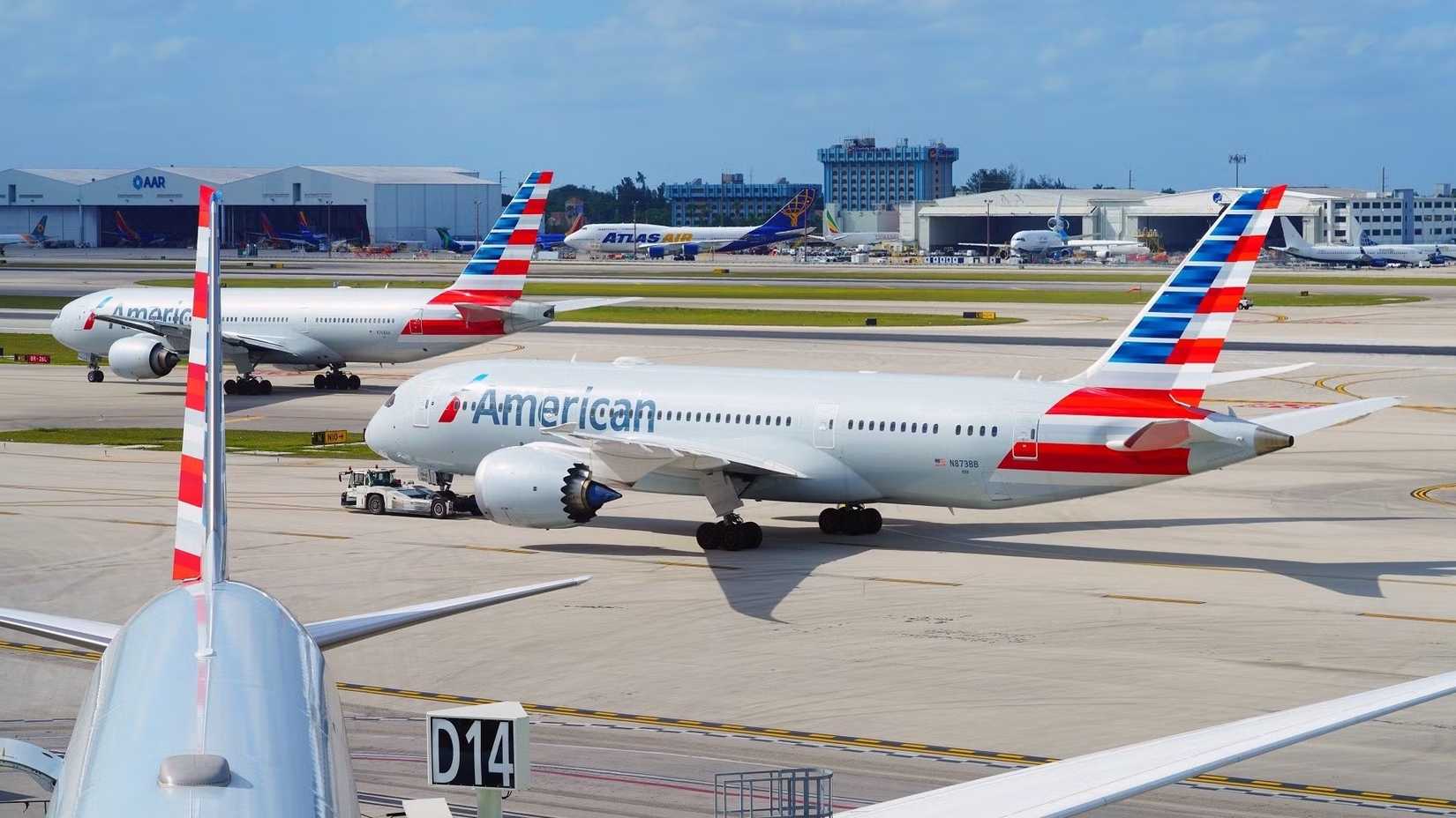 American Airlines Boeing 787 at Miami International Airport
