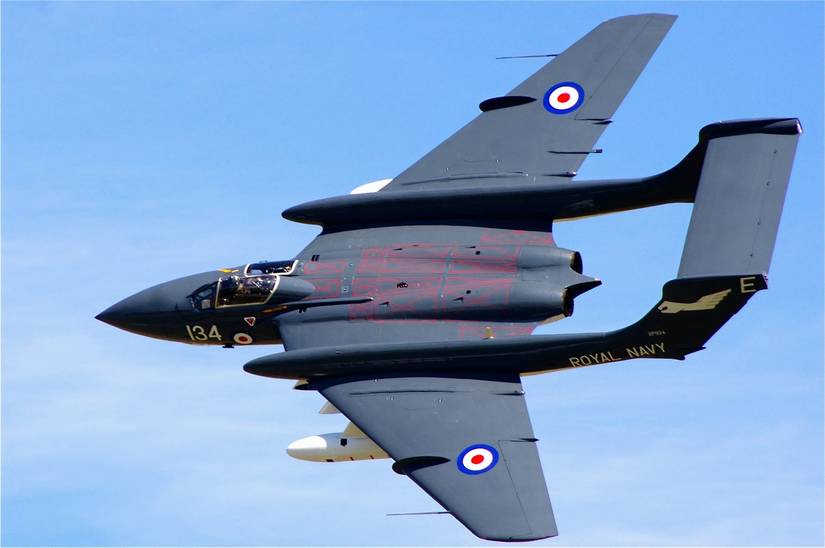 De Havilland (later_Hawker_Siddeley) Sea Vixen in flight
