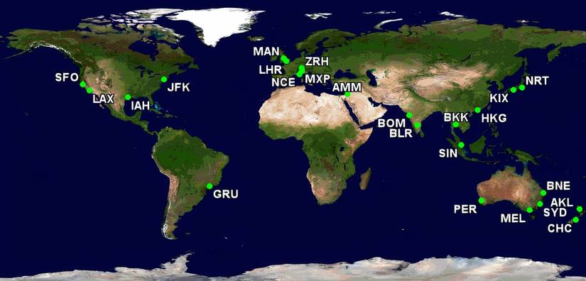 Emirates' 4-class A380 airports Oct-Dec 2025