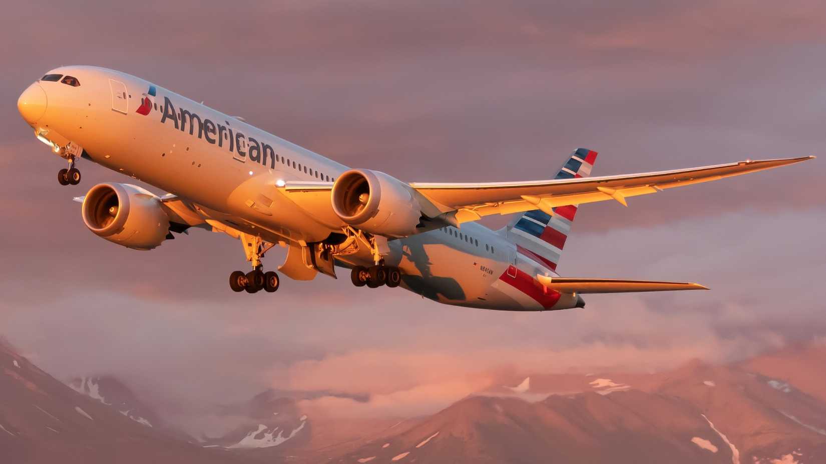 American Airlines Boeing 787 Departing Anchorage In Low Light