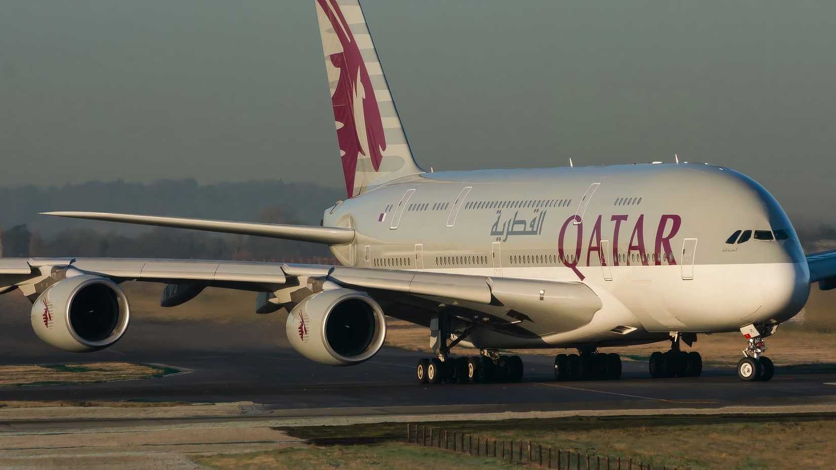 Qatar Airways Airbus A380 taxiing