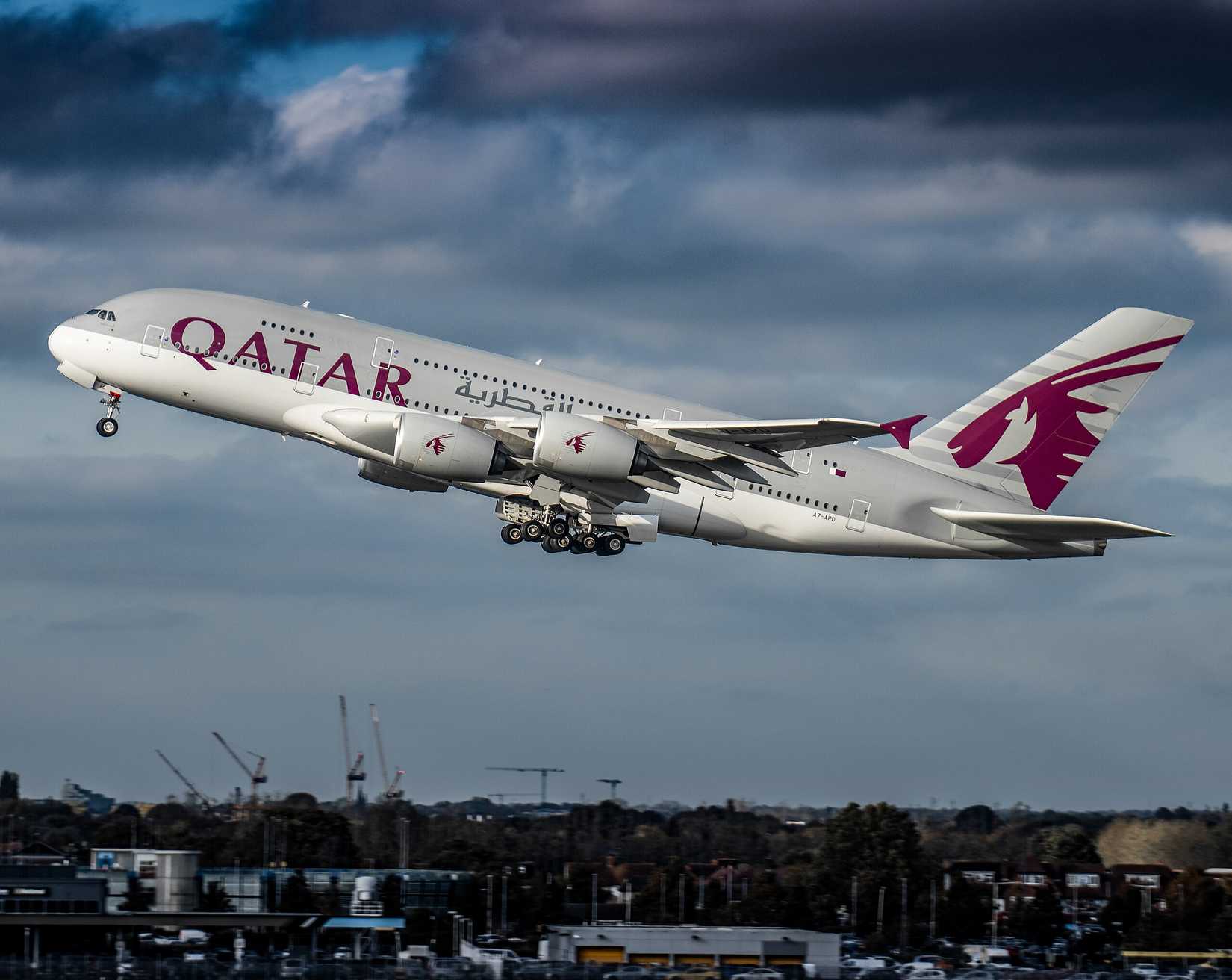 Qatar Airways Airbus A380-800 Taking Off