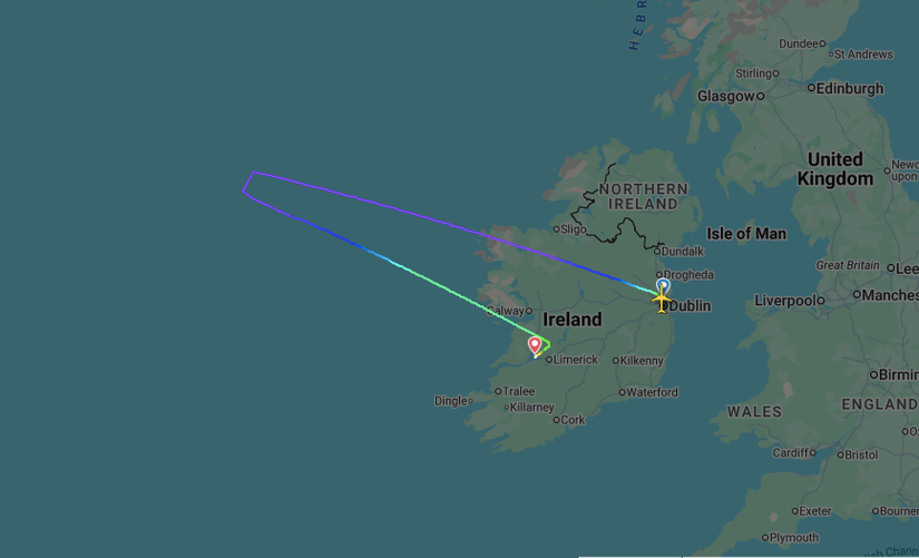 A Untied Boeing 757 diversion to Shannon Airport