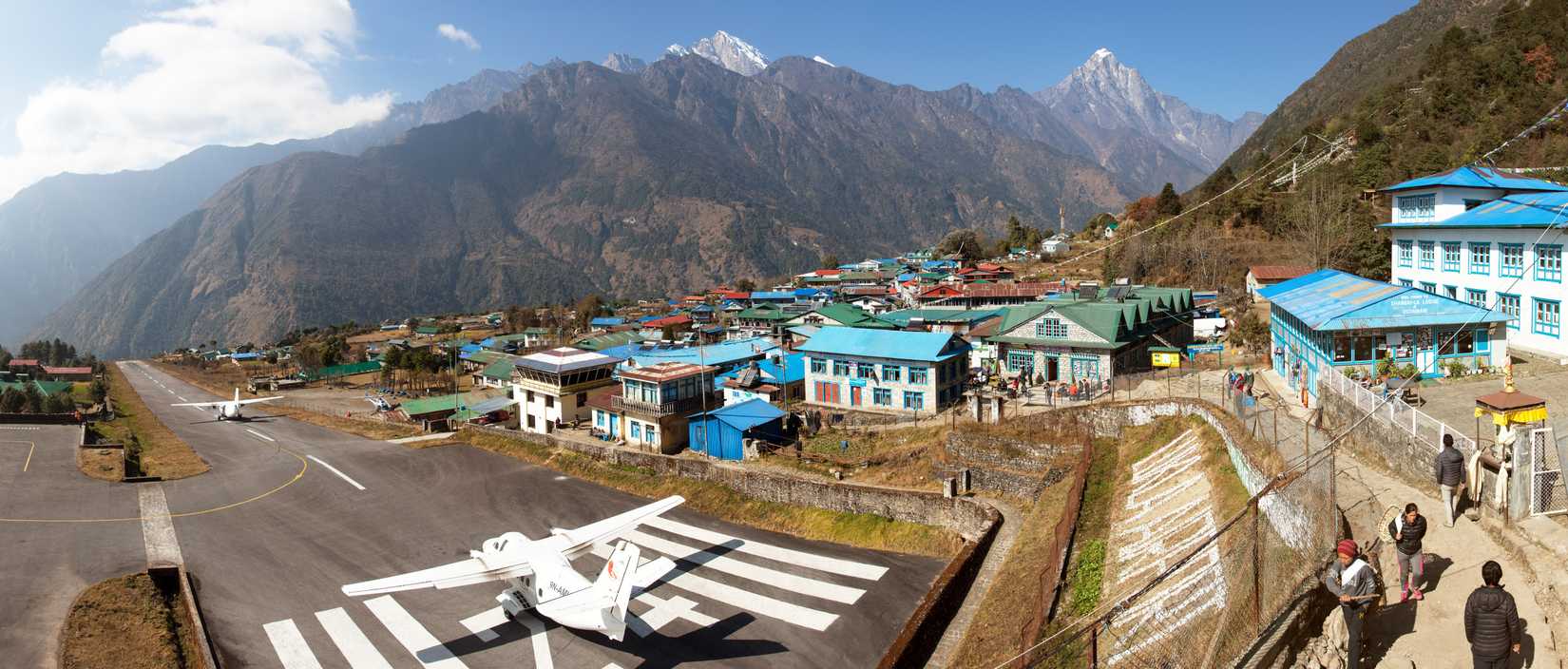 Two AIrcraft lined up on Lukla's Airport