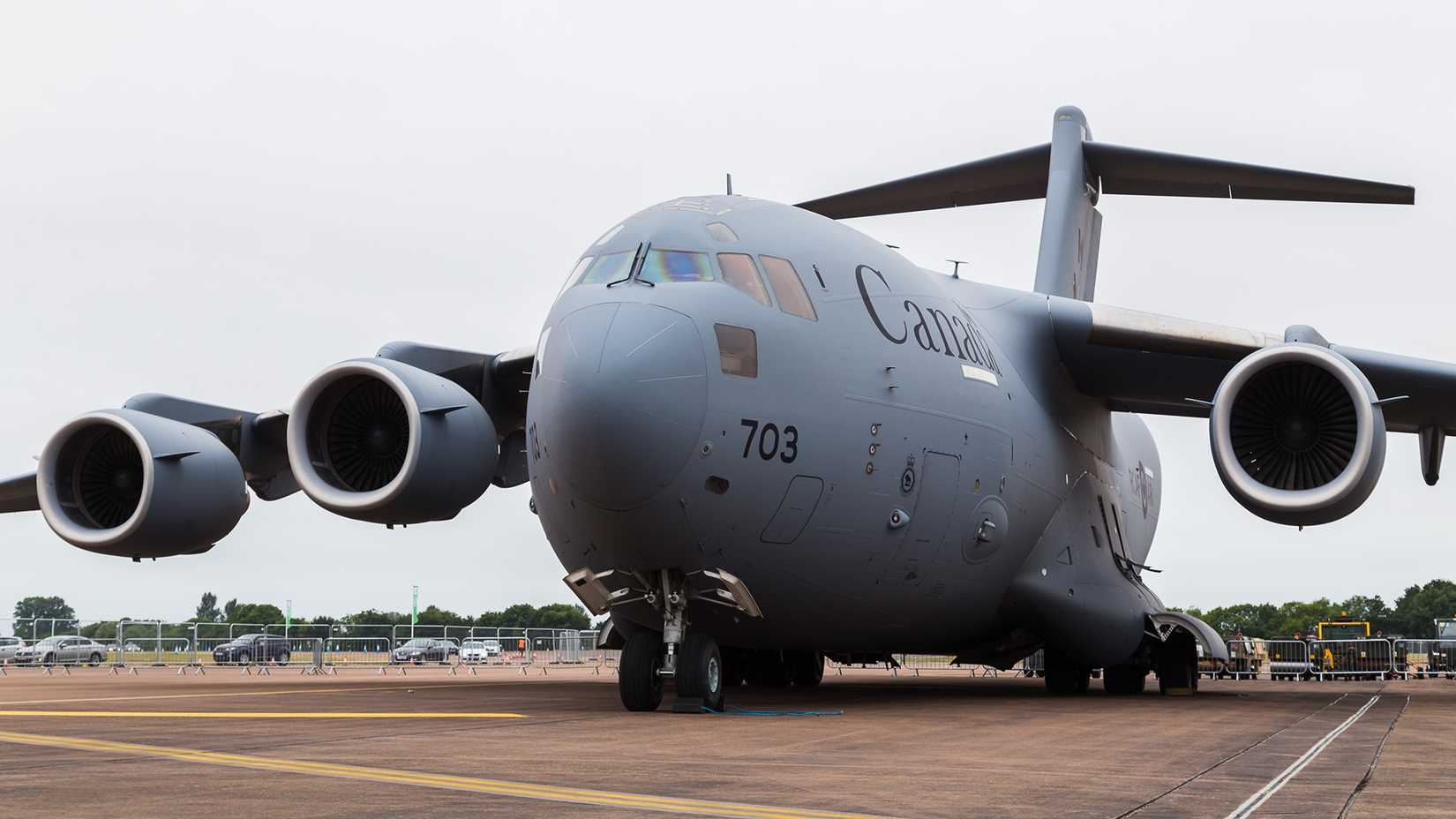 C-17 Globemaster from the Royal Canadian Air Force seen at the 2017 Royal International Air Tattoo