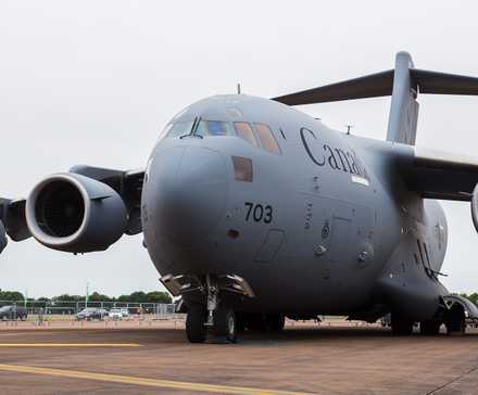 C-17 Globemaster from the Royal Canadian Air Force seen at the 2017 Royal International Air Tattoo