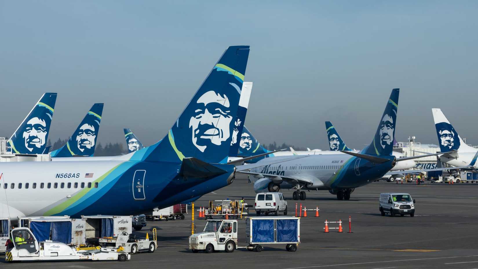 Alaska Airlines Boeing 737s On Ramp