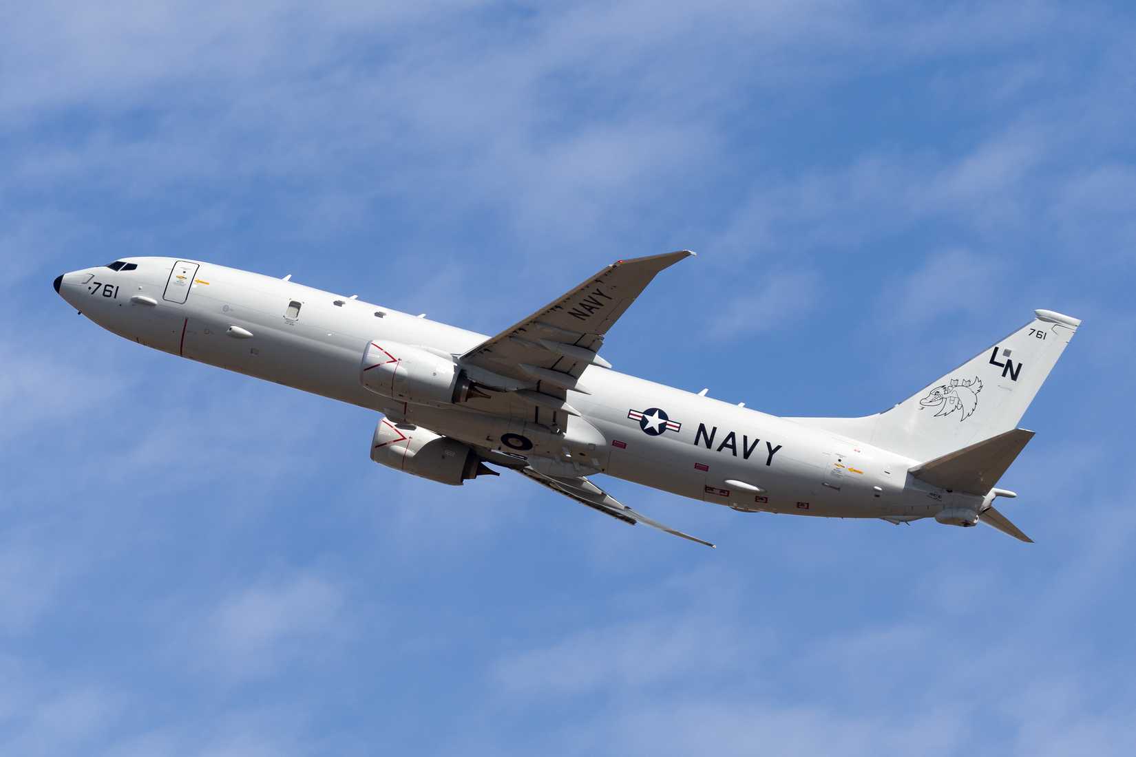 Boeing P-8 flying