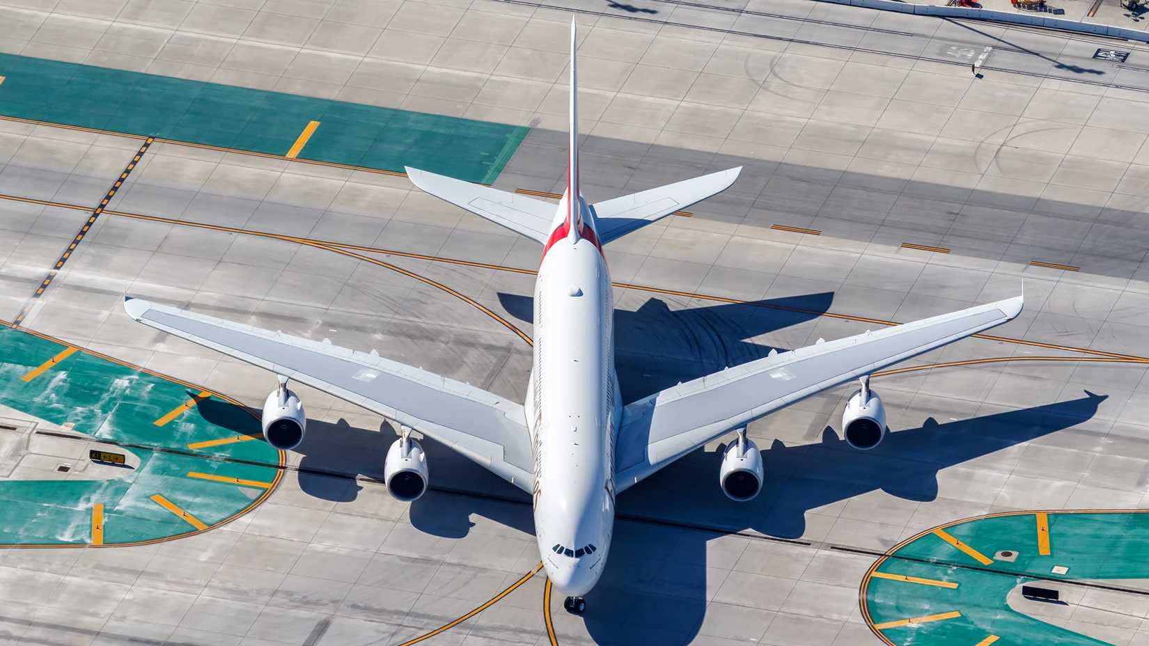An Airbus A380 on the tarmac