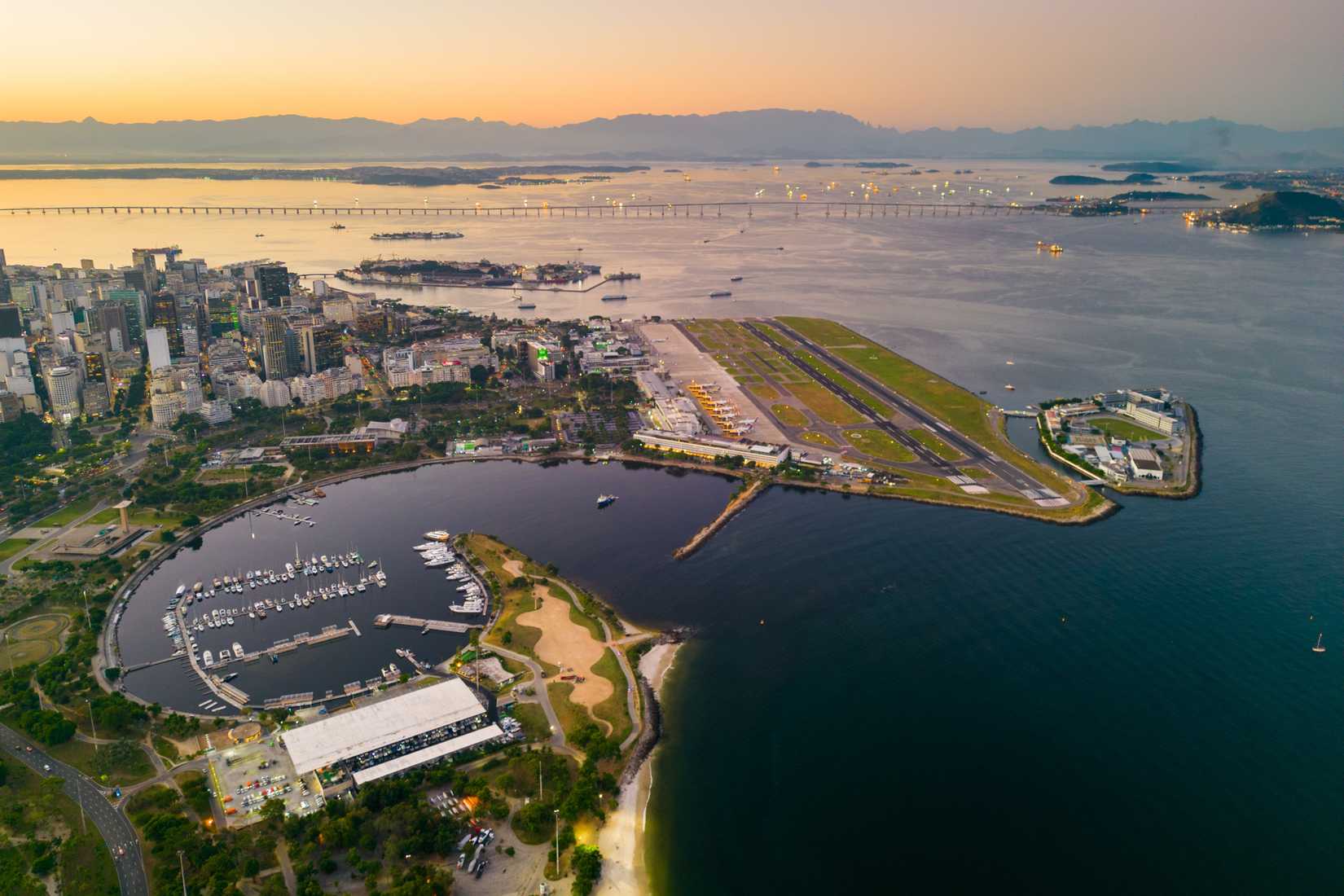 Aerial View of Marina da Gloria, Santos Dumont Airport and Rio de Janeiro Downtown