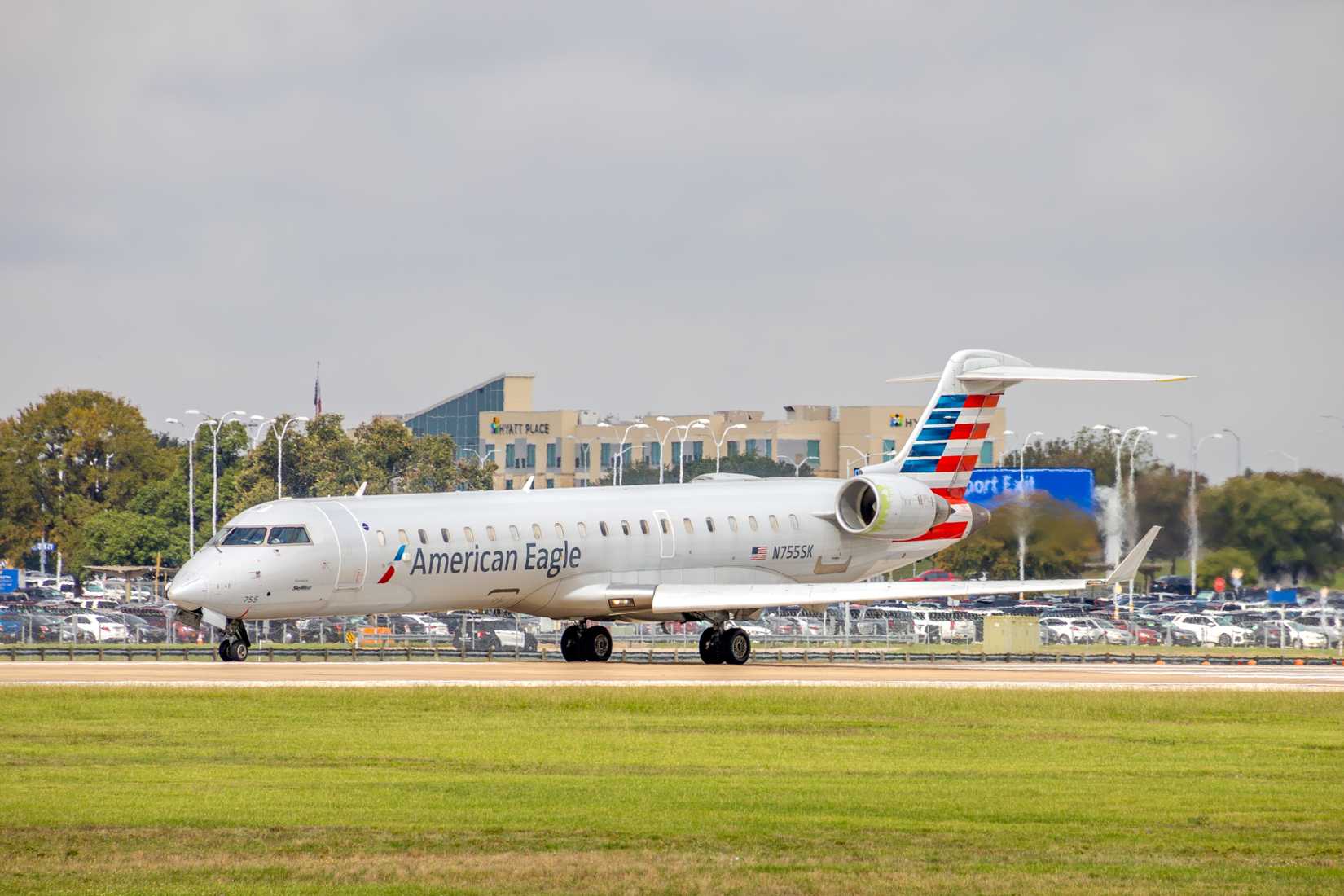 American Eagle Bombardier CRJ-700 jet 