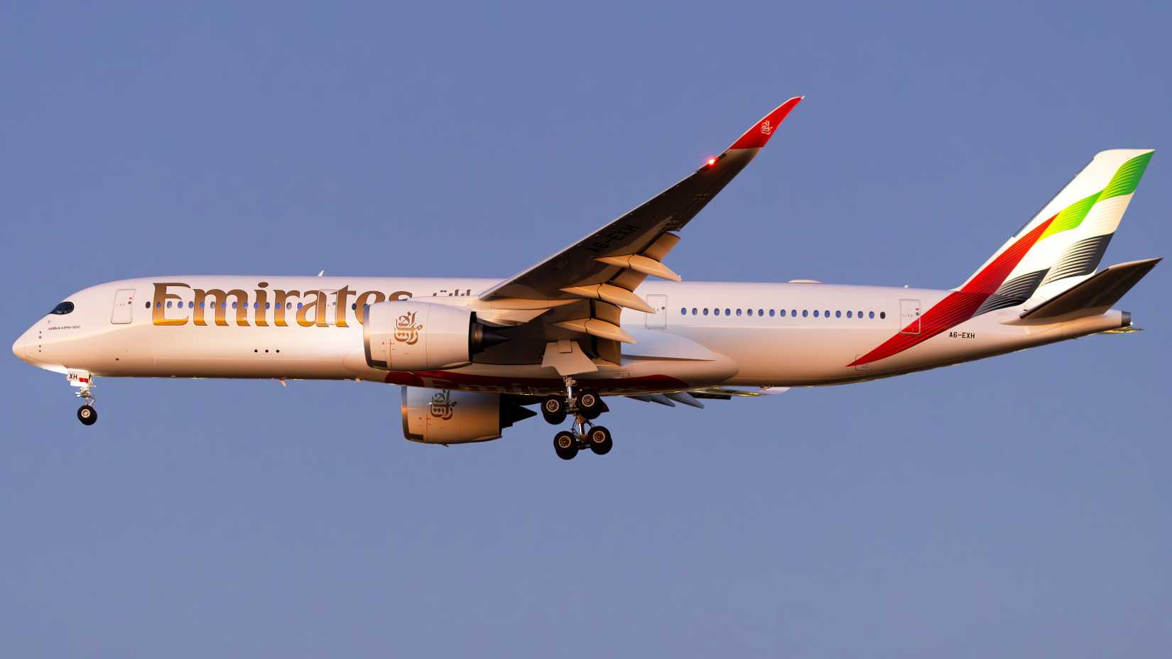 Emirates Airbus A350-900 On Approach