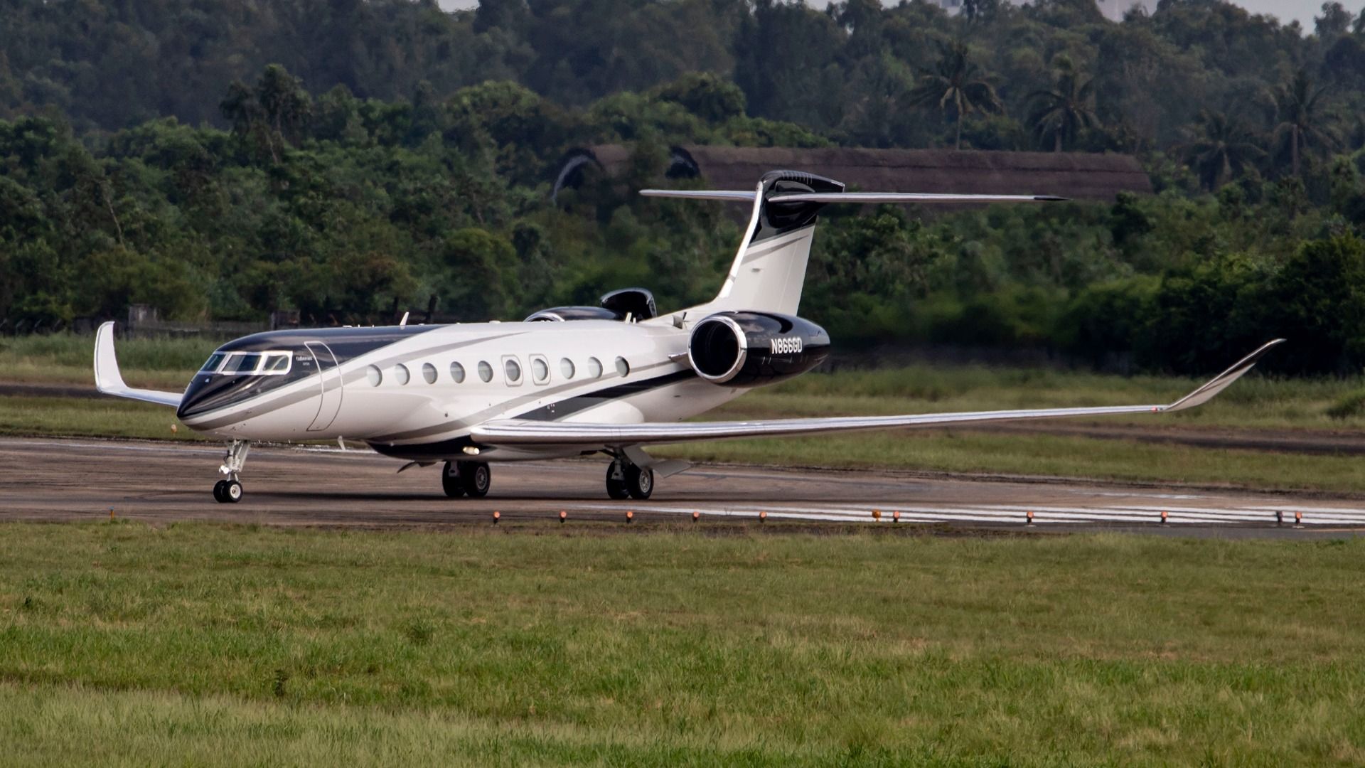 Private jet on the runway