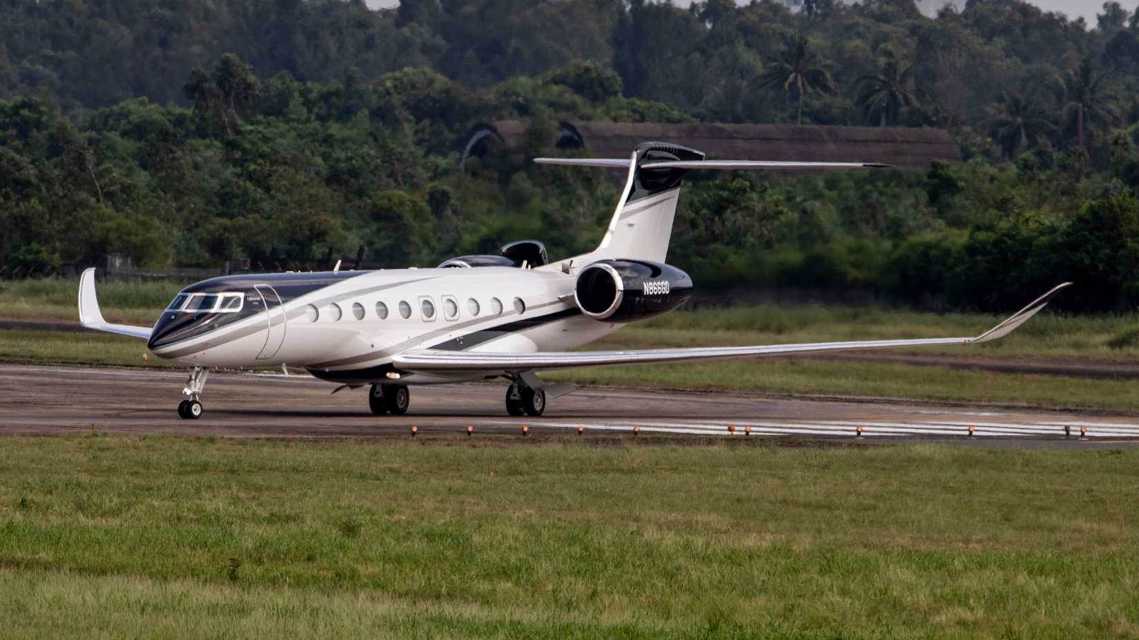 Private jet on the runway