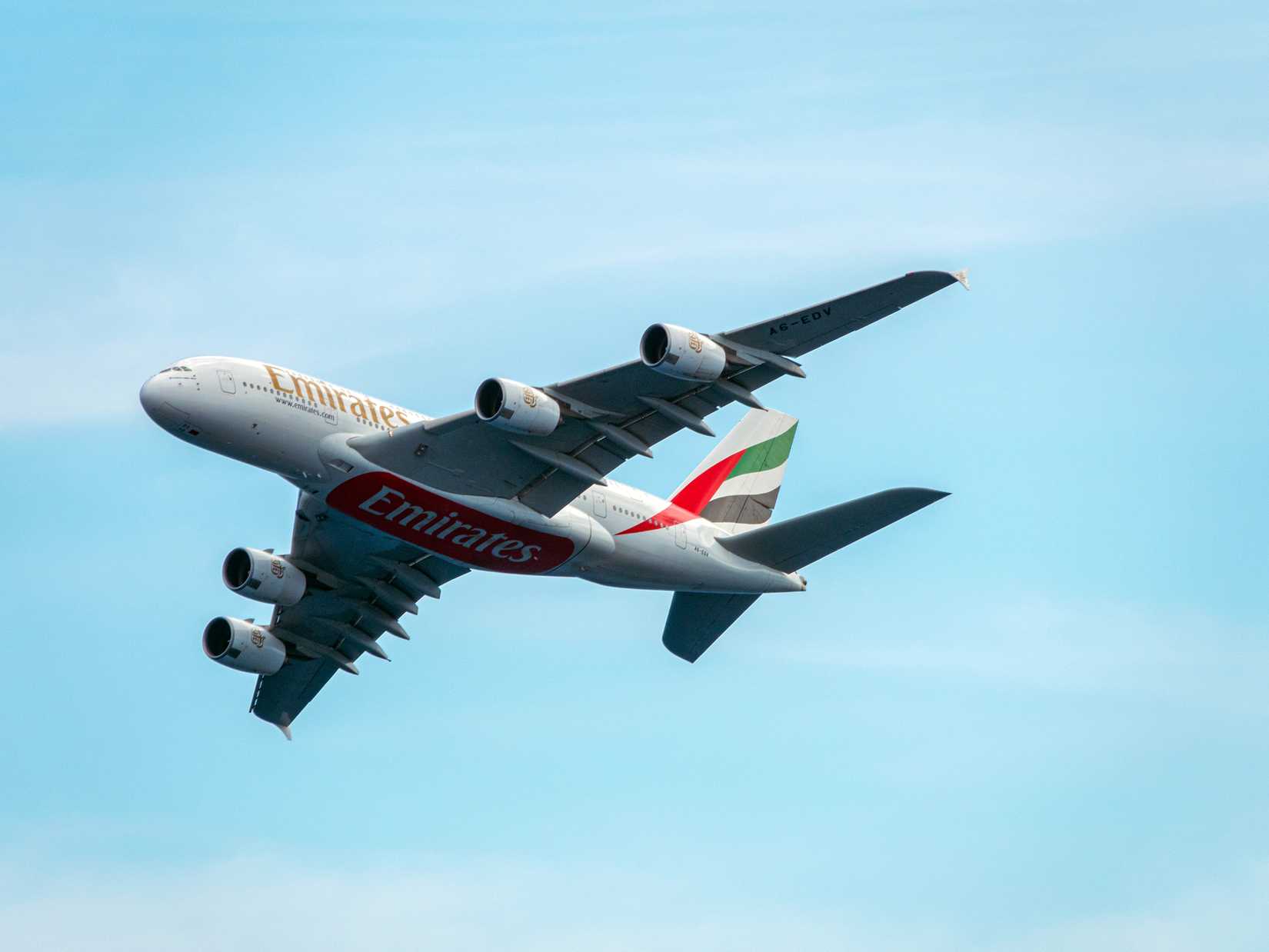 The Airbus A380 from Emirates is a very large wide-body airliner It is the largest passenger airliner of the world and the only full-length double-deck jet airliner.
