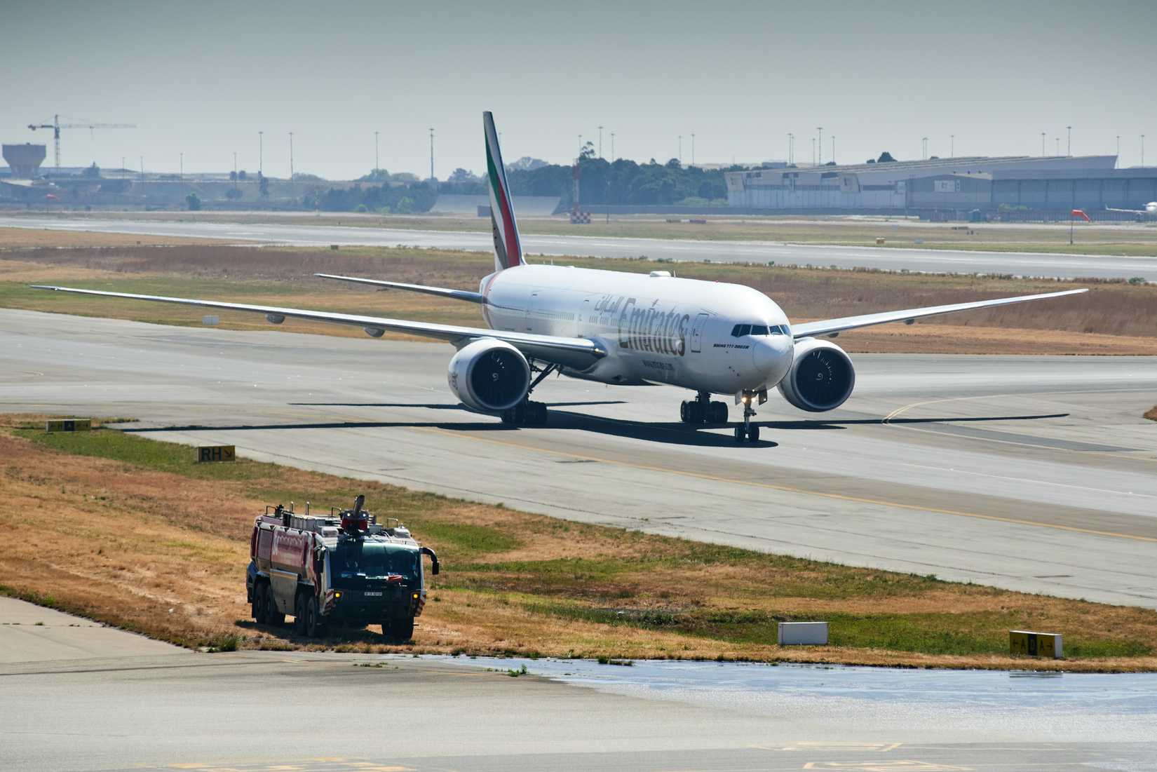 Emirates' first retrofitted Boeing 777 widebody at JHB