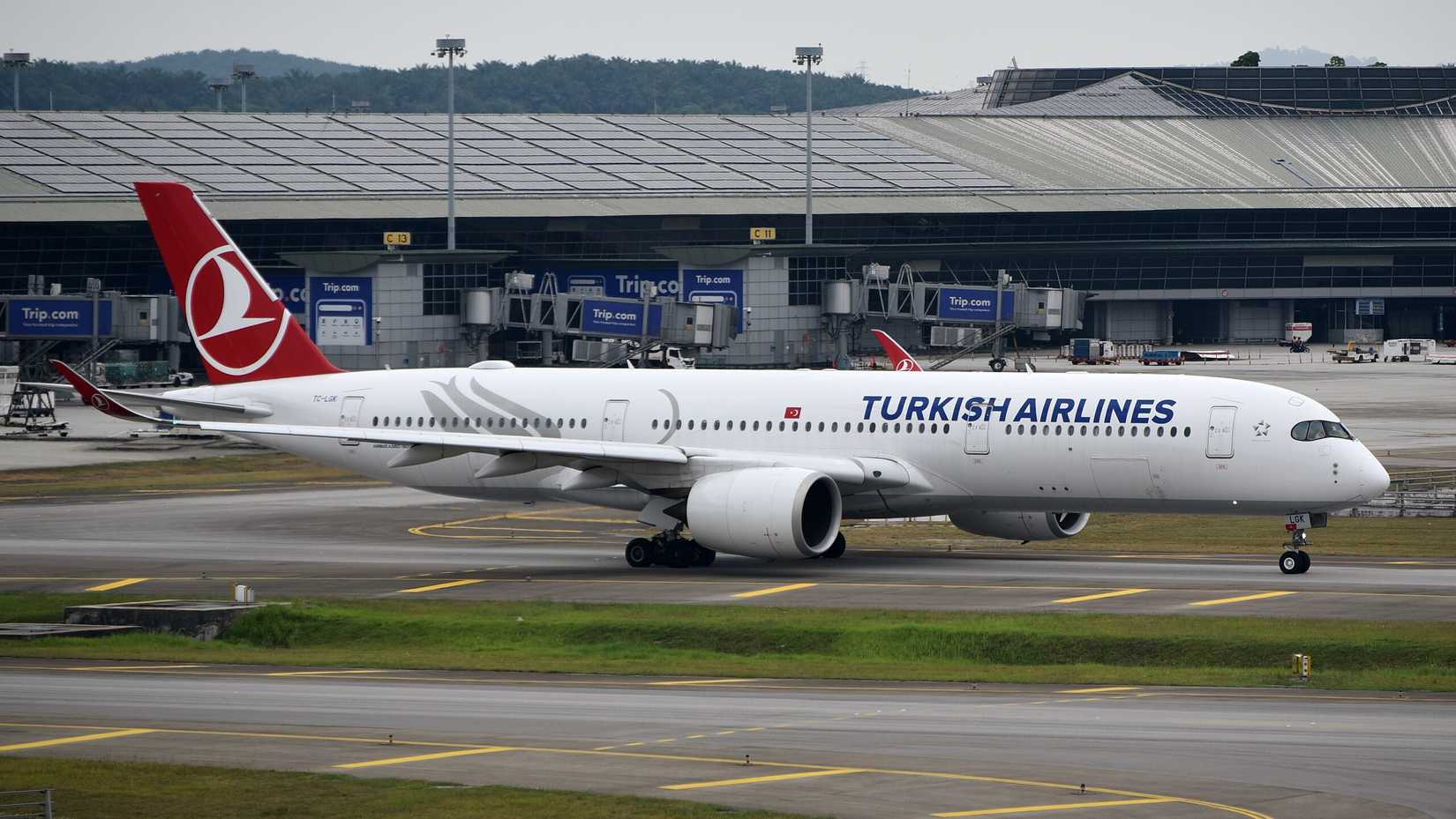 Turkish Airlines Airbus A350 Taxiing In Kuala Lumpur