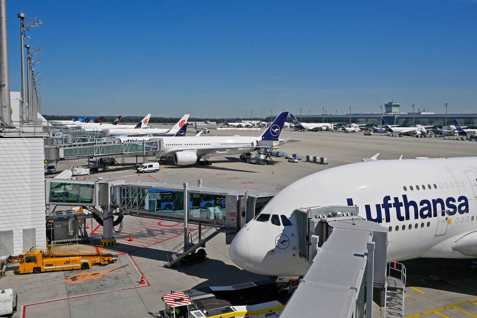 Planes Parked At Munich Airport