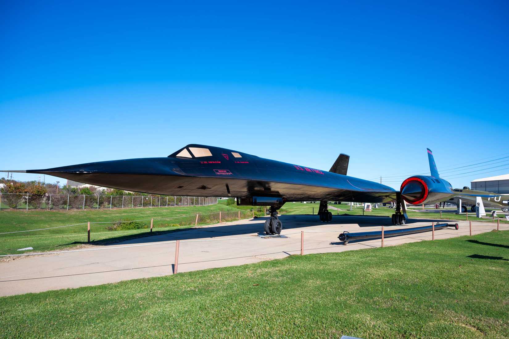 A decommissioned SR-71A Blackbird sits on display at the Barksdale Global Power Museum air park at Barksdale Air Force Base, La., Nov. 20, 2024.