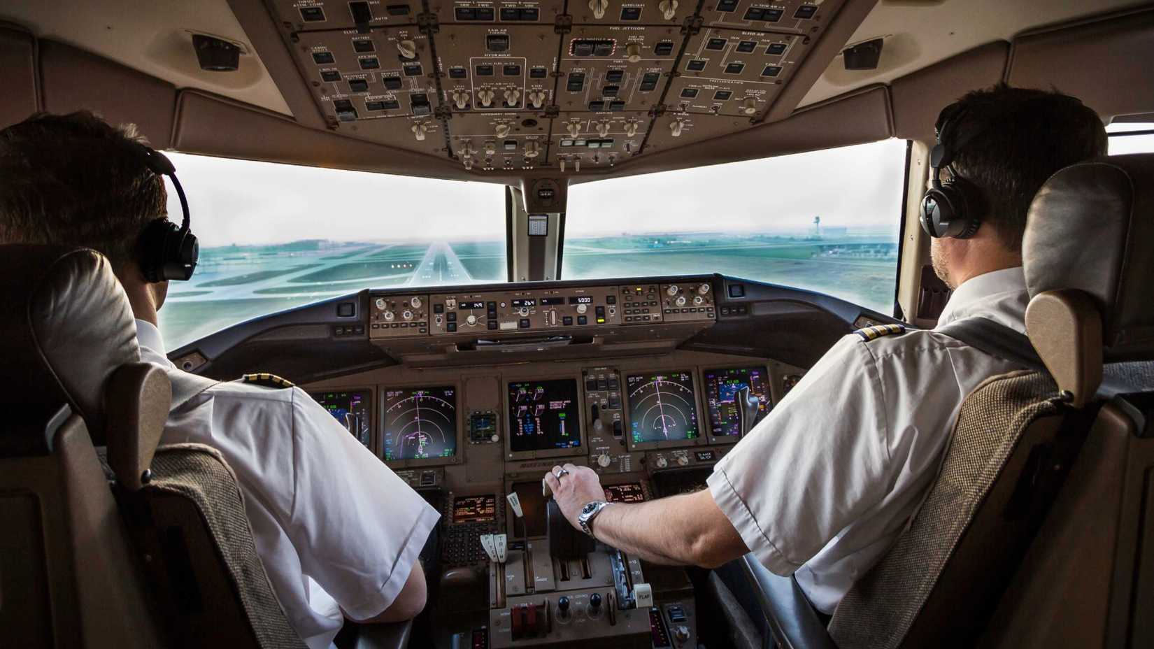 Two pilots in the cockpit