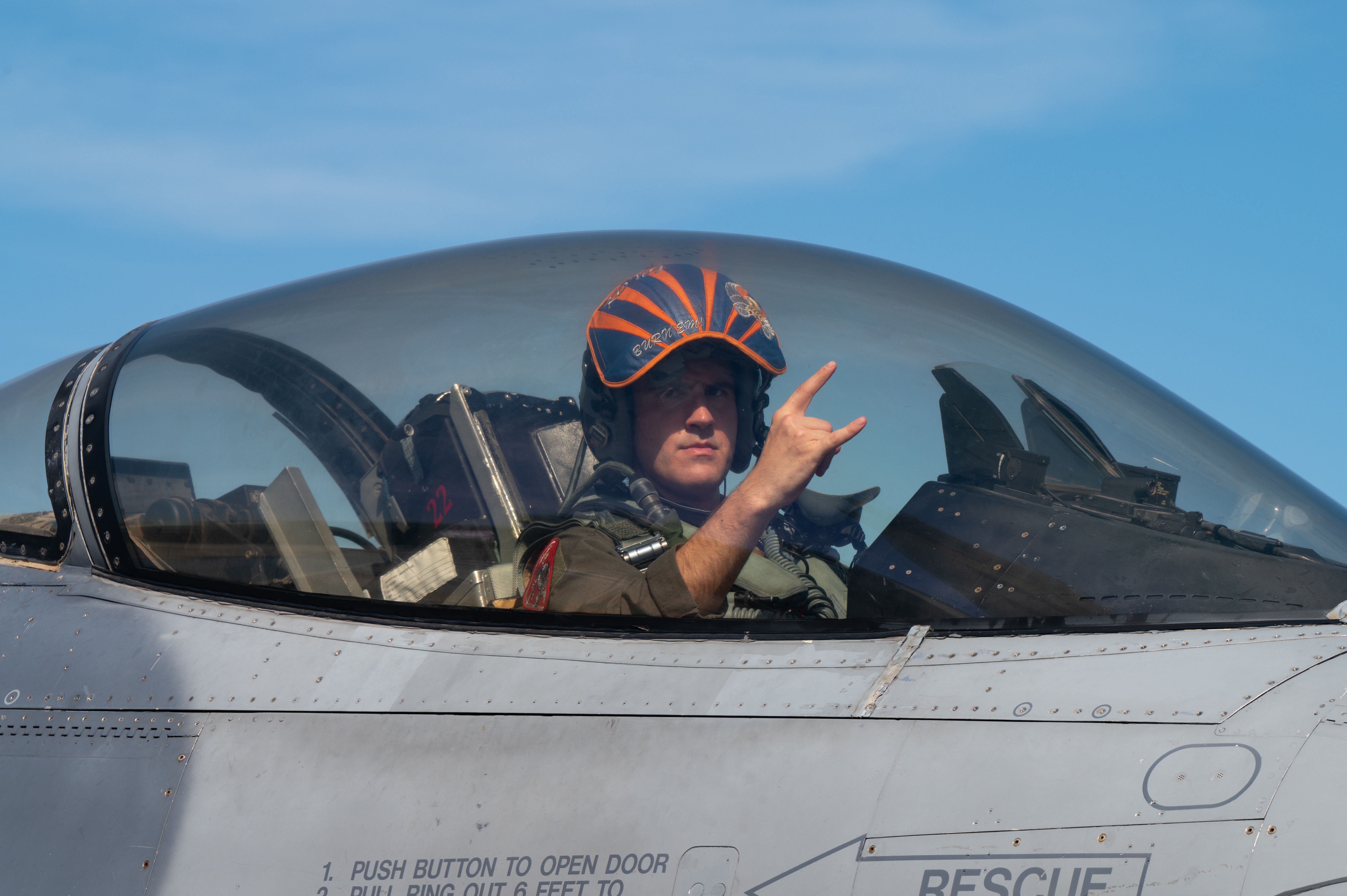 Air Force Capt. Zachary Huffman, fighter pilot assigned to the 119th Fighter Squadron of the New Jersey Air National Guard.