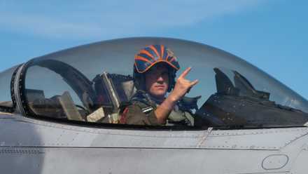 Air Force Capt. Zachary Huffman, fighter pilot assigned to the 119th Fighter Squadron of the New Jersey Air National Guard.