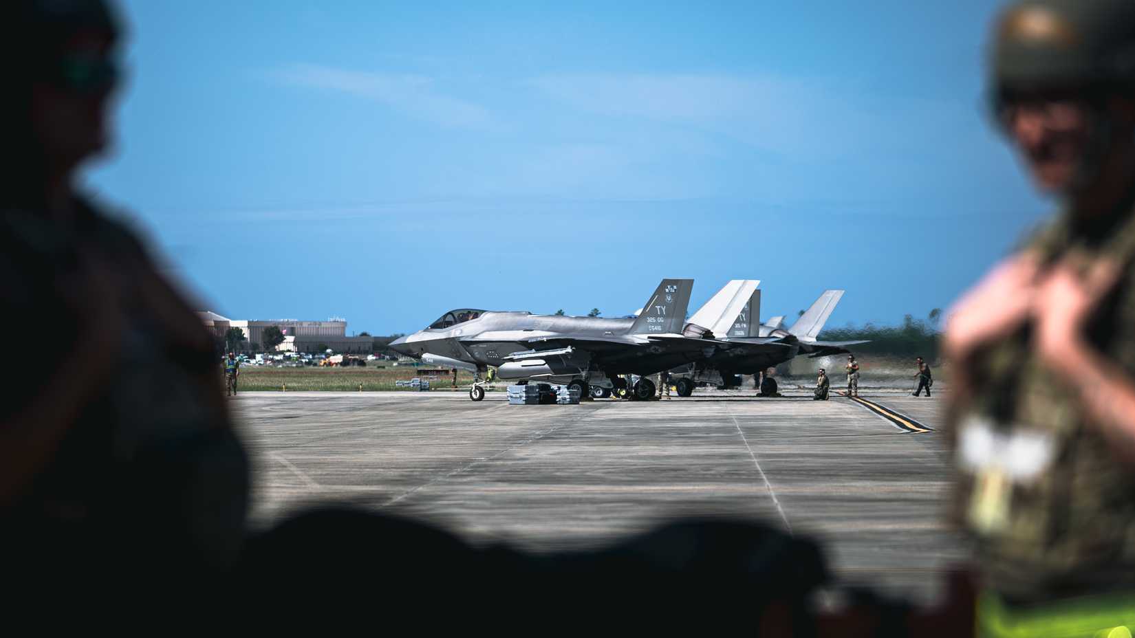 Air Force F-35A Lightning IIs assigned to the 95th Fighter Squadron.